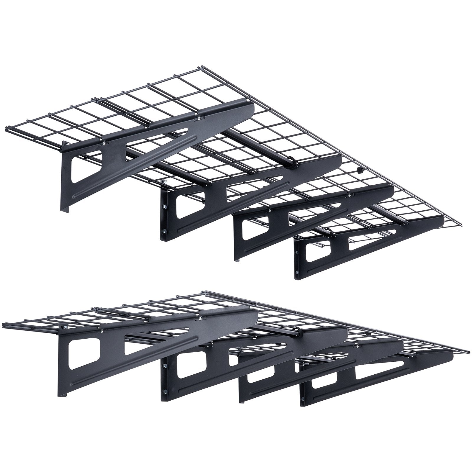VEVOR Garage Storage Shelving, 2 Pack, 183 x 61 cm Heavy Duty Garage Shelves Wall Mounted, 454 kg Load Capacity Total Garage Storage Rack Floating Shelves, Suitable for Shop, Shed, Garage Storage