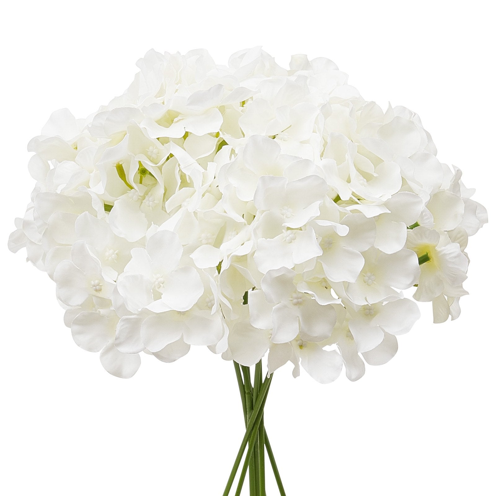 VEVOR Artificial Flowers, 105 pcs Real Looking White Silk Fake Hydrangea Bulk, White Faux Bridal Shower with Stems for DIY Wedding Bouquets, Home Centerpieces Arrangements, Party Tables Decorations