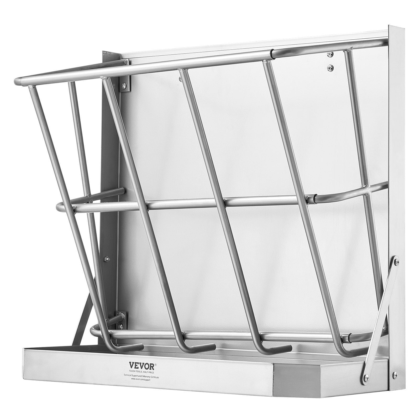 VEVOR Goat Hay Feeder, 21 Gallons Large Capacity, 2 in 1 Hay and Grain Feeder, Wall Mounted Livestock Feeder with Feed Tray, Multiple Sided Goat Hay Rack, Sturdy Steel Hay Rack for Sheep Horses