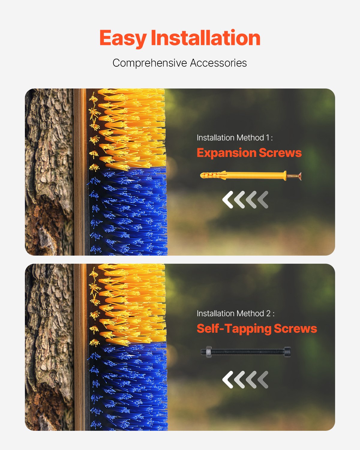 VEVOR Livestock Scratching Brush, Horse Brush with 2 Screws, 20 x 7.5 in Cow Scratcher, for Back Itch Relief & Keep Cleaning, Grooming & Scratching Post Brush for Horse, Pig, Cattle Supplies
