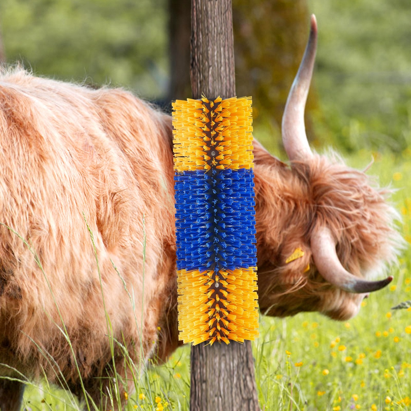 VEVOR Livestock Scratching Brush, Horse Brush with 2 Screws, 20 x 7.5 in Cow Scratcher, for Back Itch Relief & Keep Cleaning, Grooming & Scratching Post Brush for Horse, Pig, Cattle Supplies