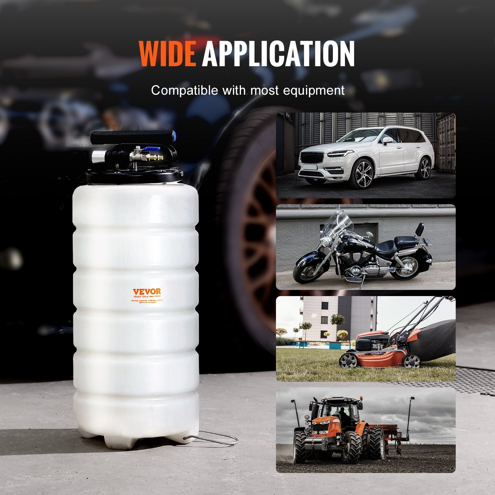 VEVOR Fluid Extractor, 15 Liters Capacity, Pneumatic/Manual Oil Changer Vacuum Fluid Extractor with Dipstick and Liquid Suction Hose, Oil Extractor Change Pump for Automotive Fluids Vacuum Evacuation
