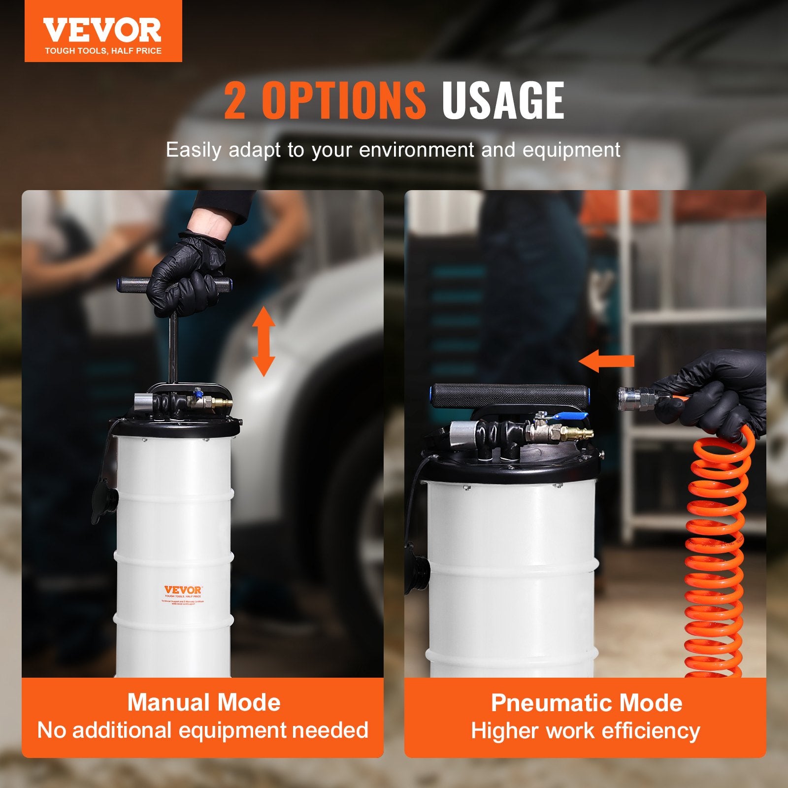 VEVOR Fluid Extractor, 6.5 Liters Capacity, Pneumatic/Manual Oil Changer Vacuum Fluid Extractor with Dipstick and Liquid Suction Hose, Oil Extractor Change Pump for Automotive Fluids Vacuum Evacuation