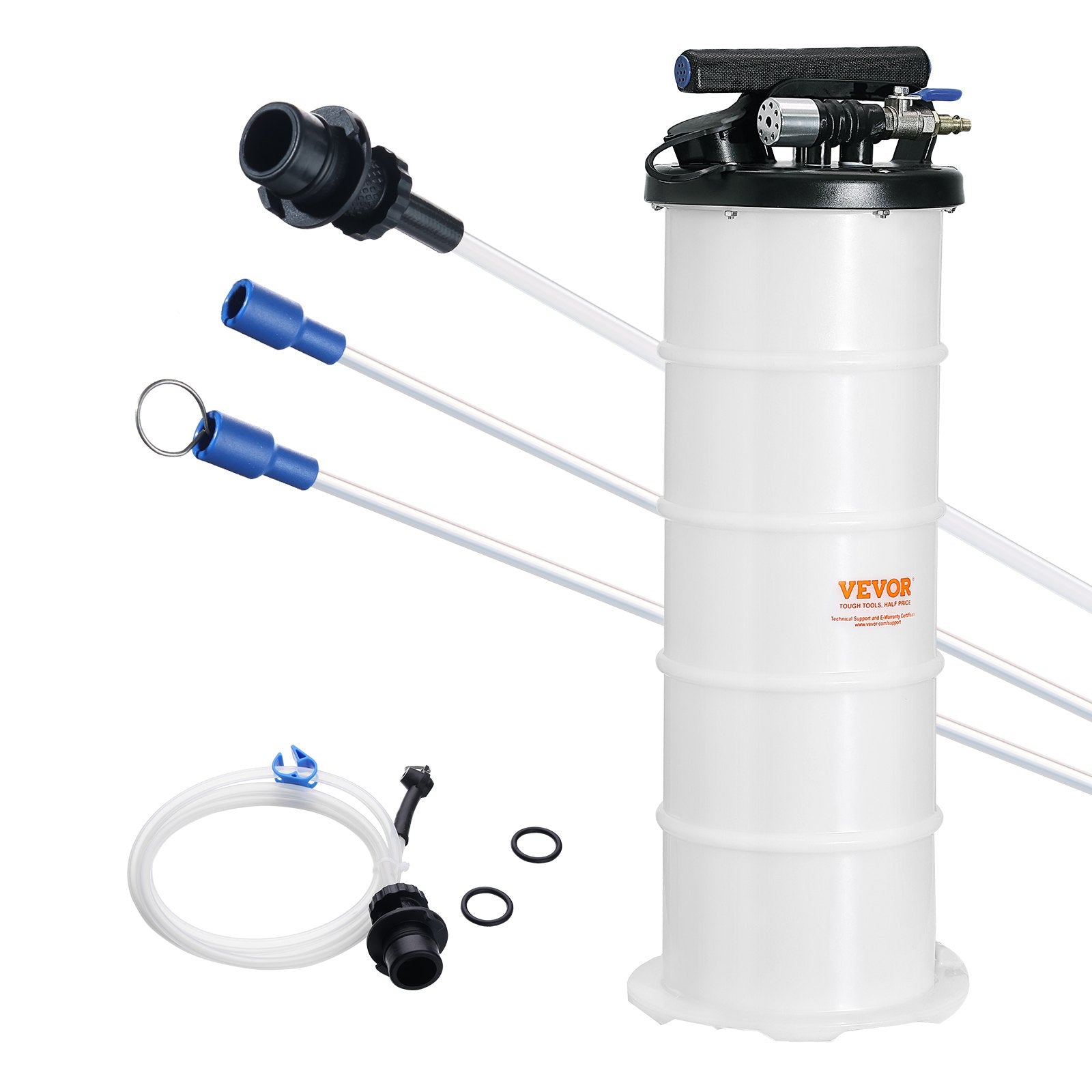 VEVOR Fluid Extractor, 6.5 Liters Capacity, Pneumatic/Manual Oil Changer Vacuum Fluid Extractor with Dipstick and Liquid Suction Hose, Oil Extractor Change Pump for Automotive Fluids Vacuum Evacuation