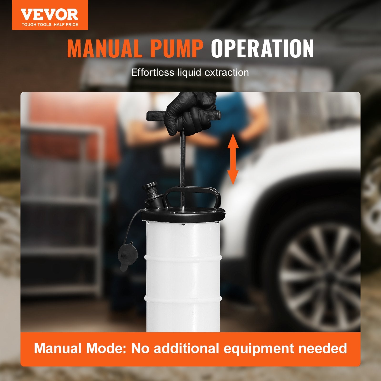 VEVOR Fluid Extractor, 6.5 Liters Capacity, Manual Hand-Operated Oil Changer Vacuum Fluid Extractor with Dipstick and Suction Hose, Oil Extractor Change Pump for Automotive Fluids Vacuum Evacuation