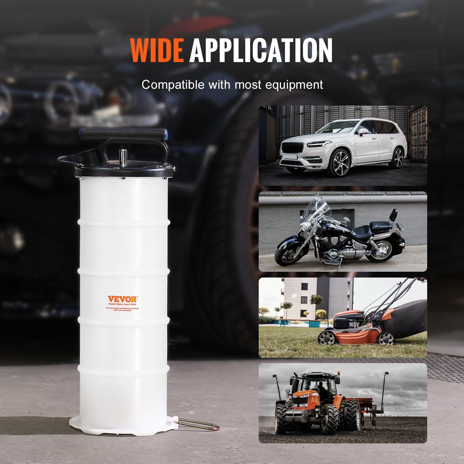 VEVOR Fluid Extractor, 6.5 Liters Capacity, Manual Hand-Operated Oil Changer Vacuum Fluid Extractor with Dipstick and Suction Hose, Oil Extractor Change Pump for Automotive Fluids Vacuum Evacuation