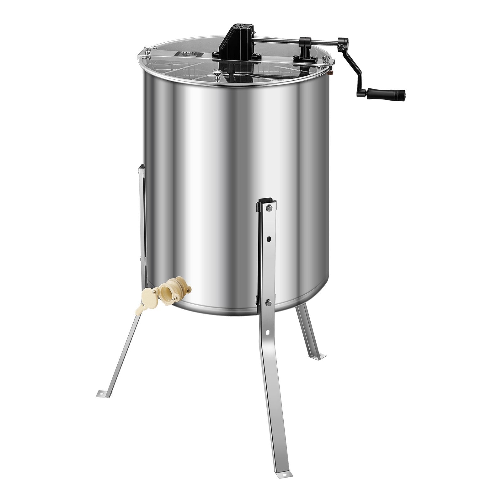 VEVOR Honey Extractor, 4/8 Frame Manual Honey Spinner with Transparent Lid, Stainless Steel Honeycomb Drum Spinner with Height Adjustable Stand, Honeycomb Extraction Equipment for Beekeeping