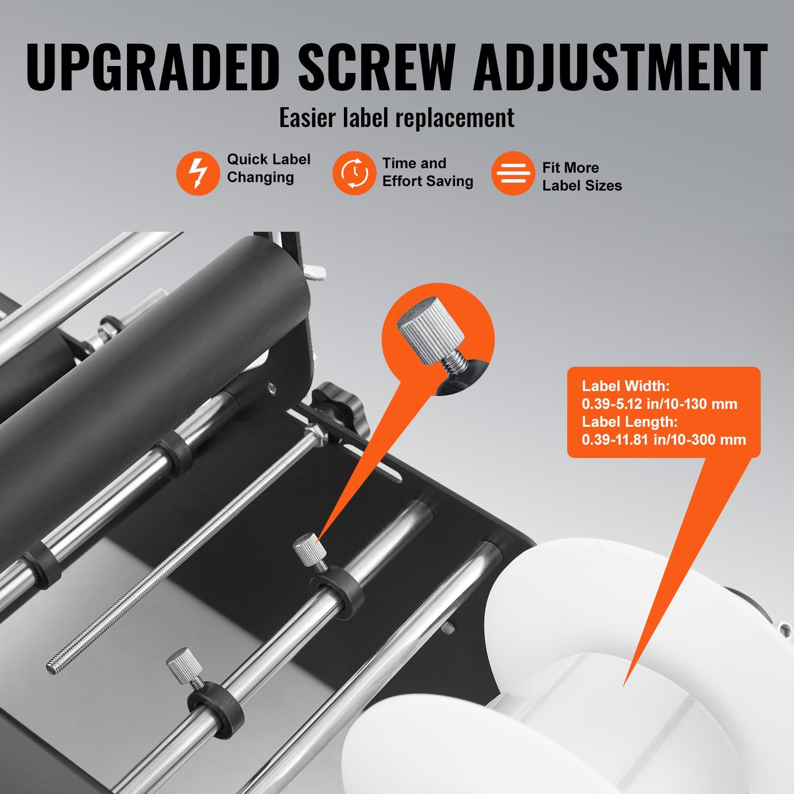 VEVOR Manual Round Labeling Machine, 15-20pcs/min, Bottle Label Applicator for Round Bottles, Adjustable Manual Round Bottle Labeler Suitable for Round Bottle Diameter 20-120 mm with Pressing Bar