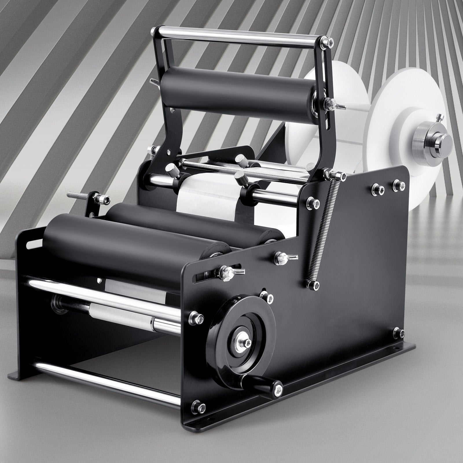 VEVOR Manual Round Labeling Machine, 15-20pcs/min, Bottle Label Applicator for Round Bottles, Adjustable Manual Round Bottle Labeler Suitable for Round Bottle Diameter 20-120 mm with Pressing Bar