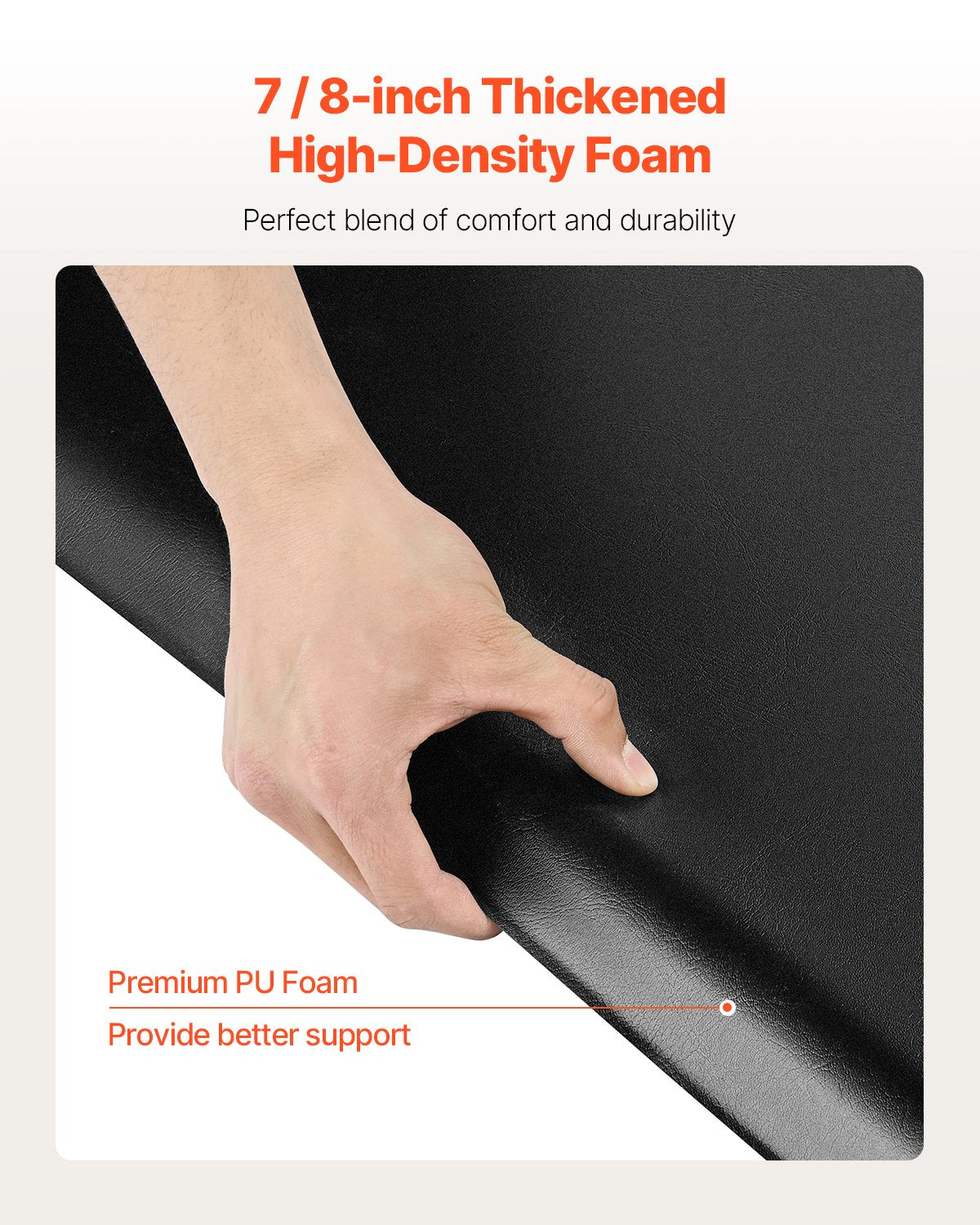 VEVOR Salon Mat for Hair Stylist, 1525 x 915 mm Rectangle Salon Chair Mat Anti Fatigue, 23mm Thickened PVC + PU Barber Shop Floor Mat with Round Cut Out, Anti-Trip Beveled Edges & Non-slip Bottom