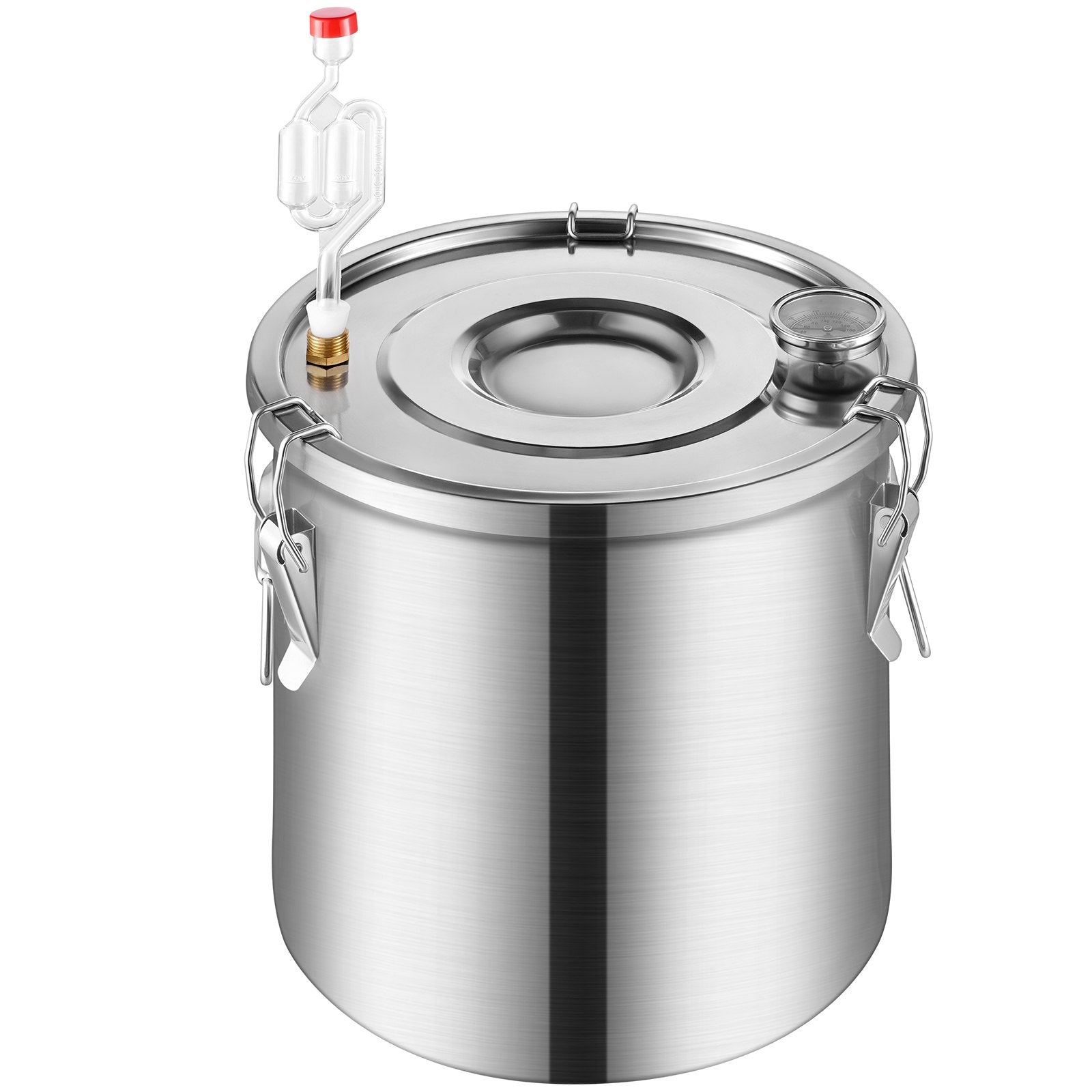 VEVOR Alcohol Still, 5 Gal / 19 L Stainless Steel Water Alcohol Distiller with Copper Coil for Fast Cooling, Dual Condenser Distiller Kit with Secondary Distillation, for Wine Whisky Brandy, Silver