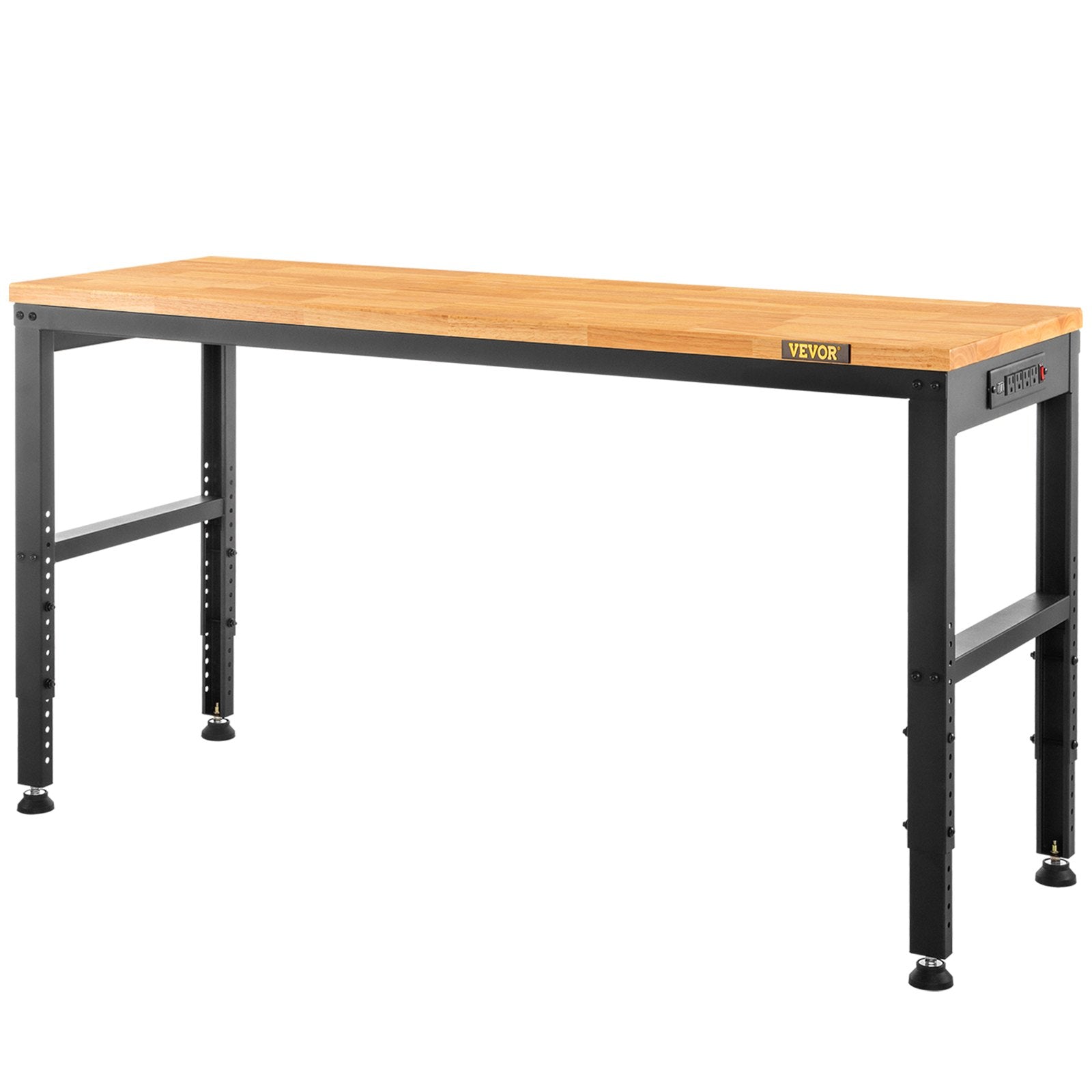 VEVOR Adjustable Height Workbench 1549 x 508 mm Work Bench Table Power Outlets