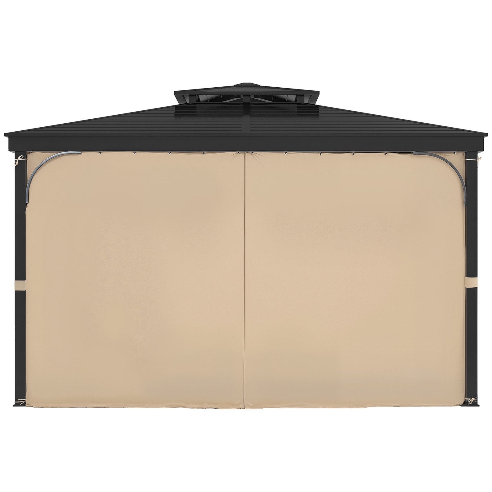 VEVOR Gazebo Curtains Outdoor, Fit Most 10' x 10' x 6.7' Gazebos, 4-Panel Sidewall Gazebo Privacy Curtains with Zippers, Outdoor Curtain Replacement for Patio Canopy, Only Curtain, Khaki