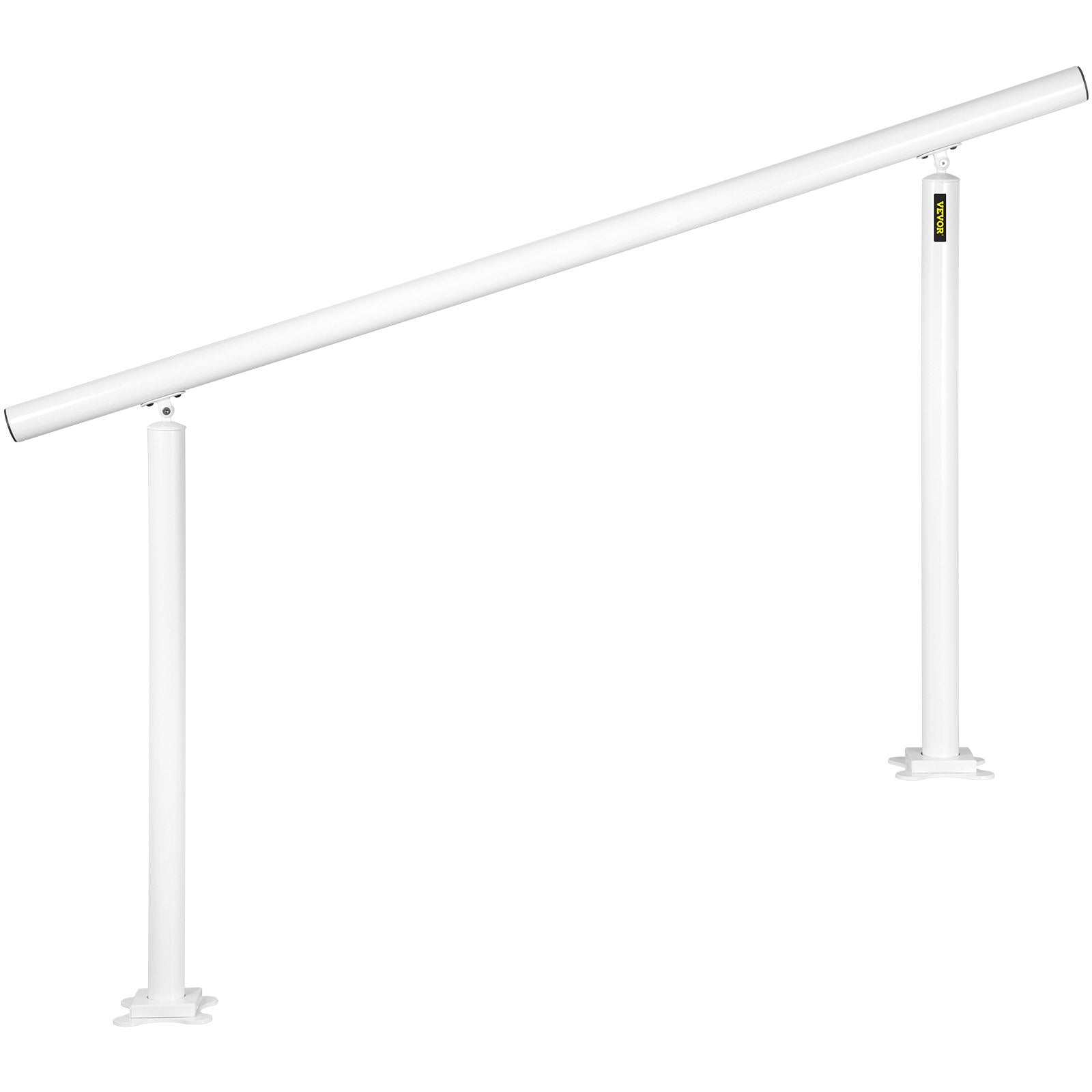 VEVOR Outdoor Stair Railing Kit, 5 FT Handrails 0-5 Steps, Adjustable Angle White Aluminum Stair Hand Rail for The Elderly, Handrails for Outdoor Steps