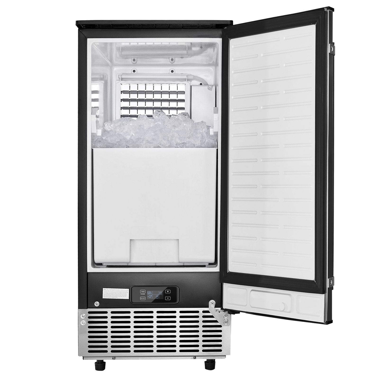VEVOR Undercounter Built-in Ice Maker, 80 Lbs/Day Under Counter Ice Maker Machine with Reversible Door Stainless Steel, Freestanding Ice Maker for Commercial Home Kitchen, Electric Drainage