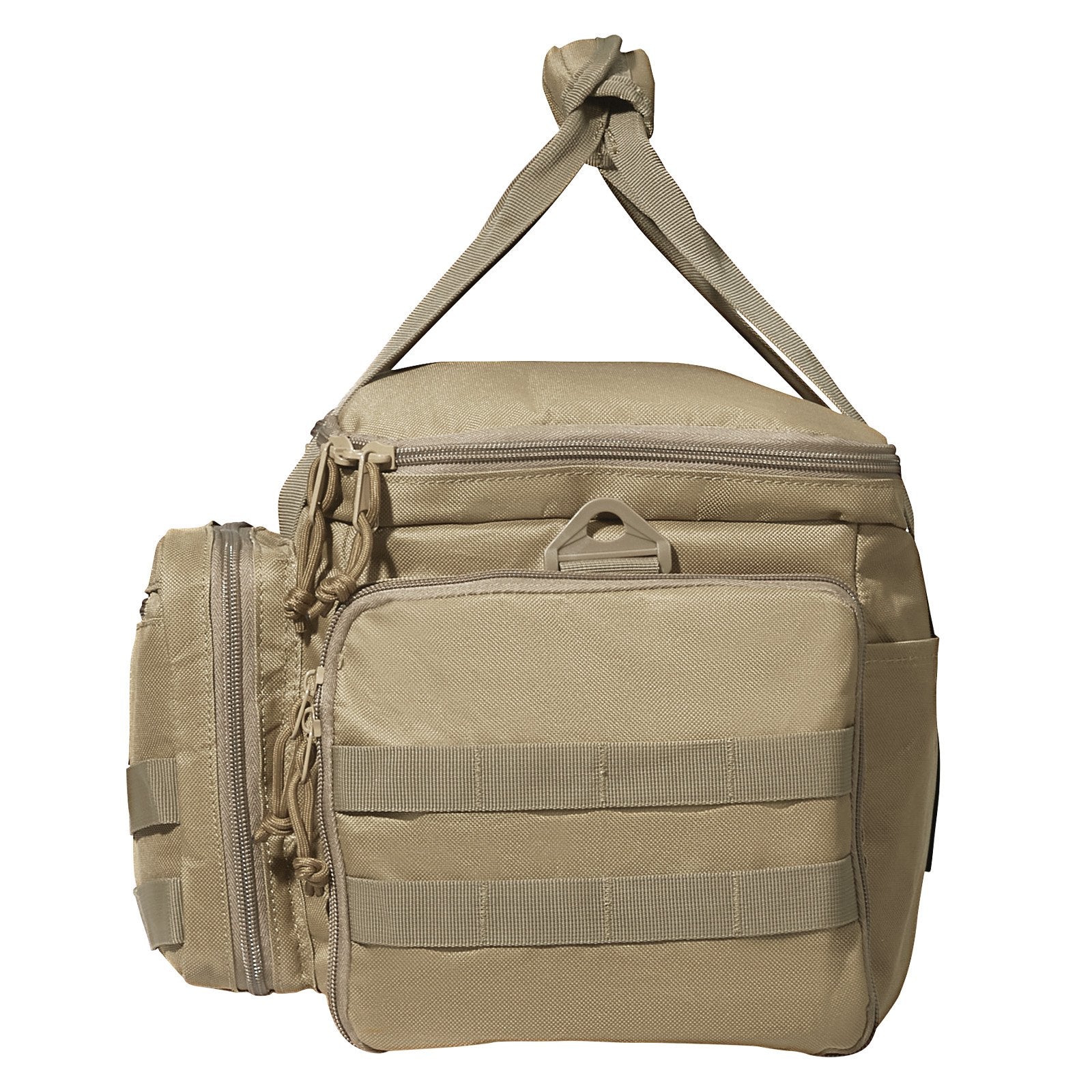 VEVOR Range Bag for 4 Pistols, Tactical Gun Range Bag with 3 Detachable Baffles & 6 Magazines, Firearm Shooting Handgun Bag for Outdoor Hunting Shooting Pistol Bag with Single Shoulder Strip, Brown