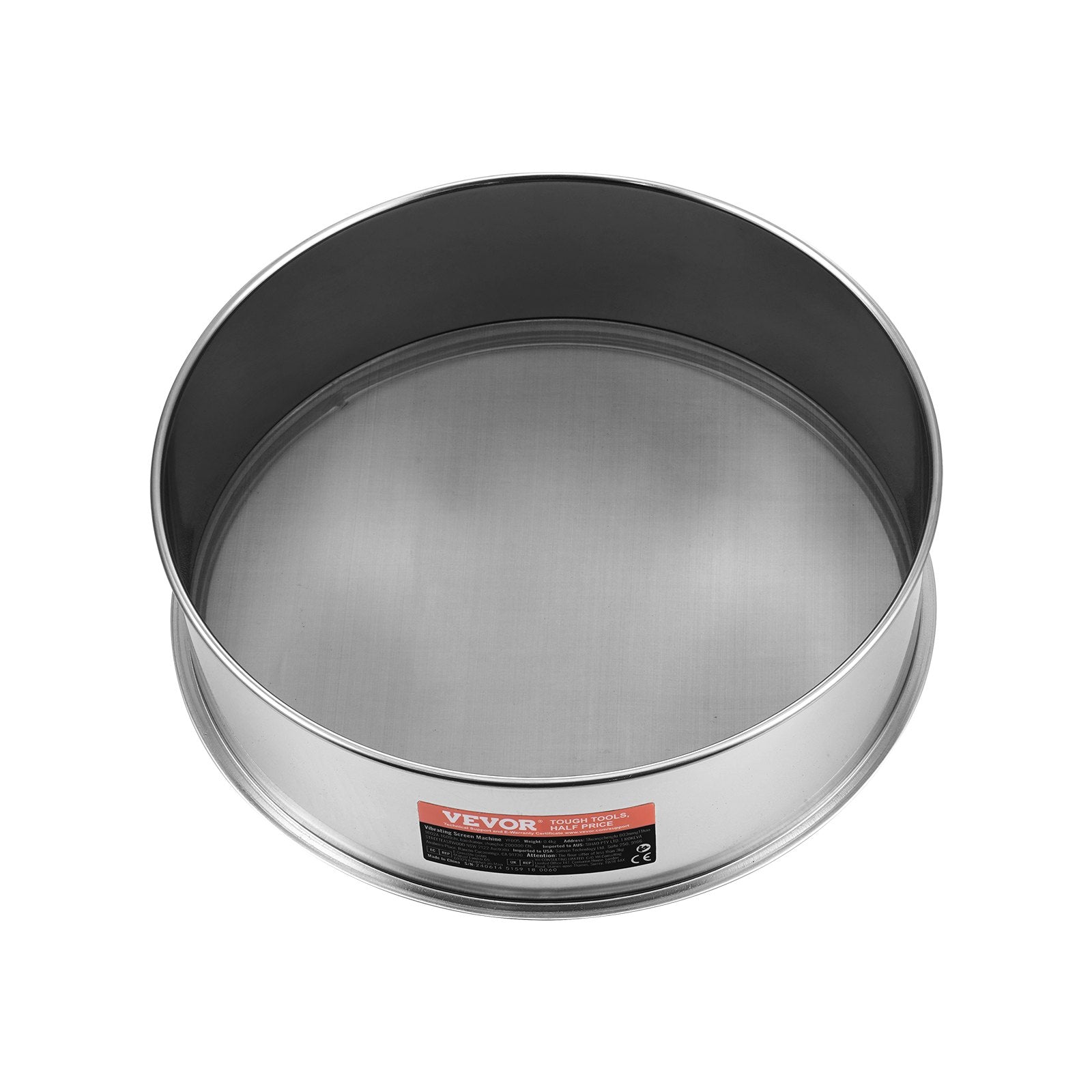 VEVOR Flour Sieve Fine Mesh, 80 Mesh Flour Sifter, 304 Stainless Steel Fine Mesh Sifter Food-grade, Dia. 12.6" Fine Mesh Strainers for Baking, 5 Sizes Mesh hole for Mungbean, Rice, Flour, Pearl Powder