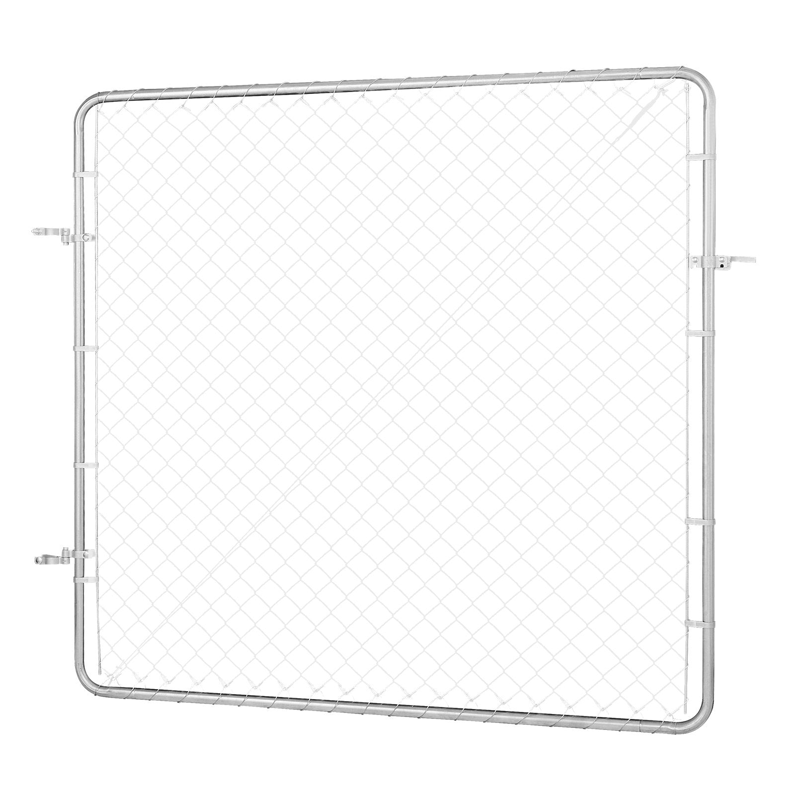 VEVOR Chain Link Fence Gate, 70 x 72 in, Adjustable Chain Link Fence Panel, Fit 3 ft W x 4 ft H Garden Fence Gate Opening, Rust-Resistant Galvanized Fencing Gate for Farm Posts Not Included