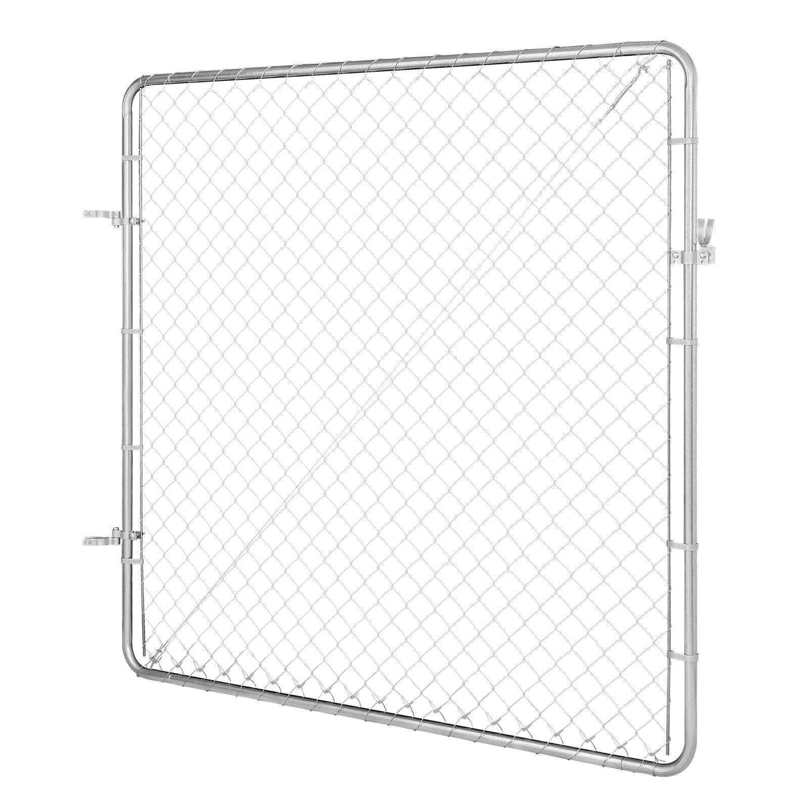 VEVOR Chain Link Fence Gate, 70 x 72 in, Adjustable Chain Link Fence Panel, Fit 3 ft W x 4 ft H Garden Fence Gate Opening, Rust-Resistant Galvanized Fencing Gate for Farm Posts Not Included