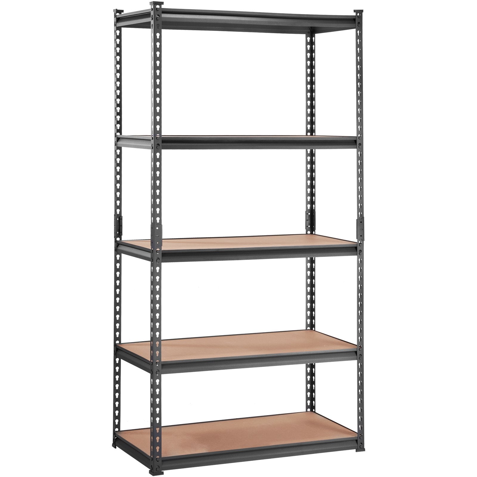VEVOR Storage Shelving Unit, 5-Tier Adjustable, 907 kg Capacity, Heavy Duty Garage Shelves Metal Organizer Utility Rack, Black, 90L x 45W x 183H cm for Kitchen Pantry Basement Bathroom Laundry Closet