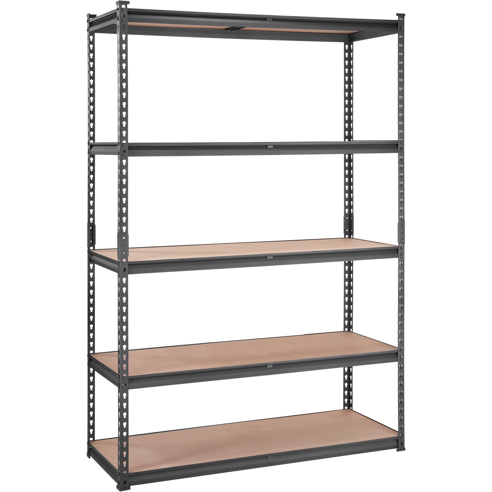 VEVOR Storage Shelving Unit, 5-Tier Adjustable, 907 kg Capacity, Heavy Duty Garage Shelves Metal Organizer Utility Rack, Black, 45D x 122W x 183H cm for Kitchen Pantry Basement Bathroom Laundry Closet