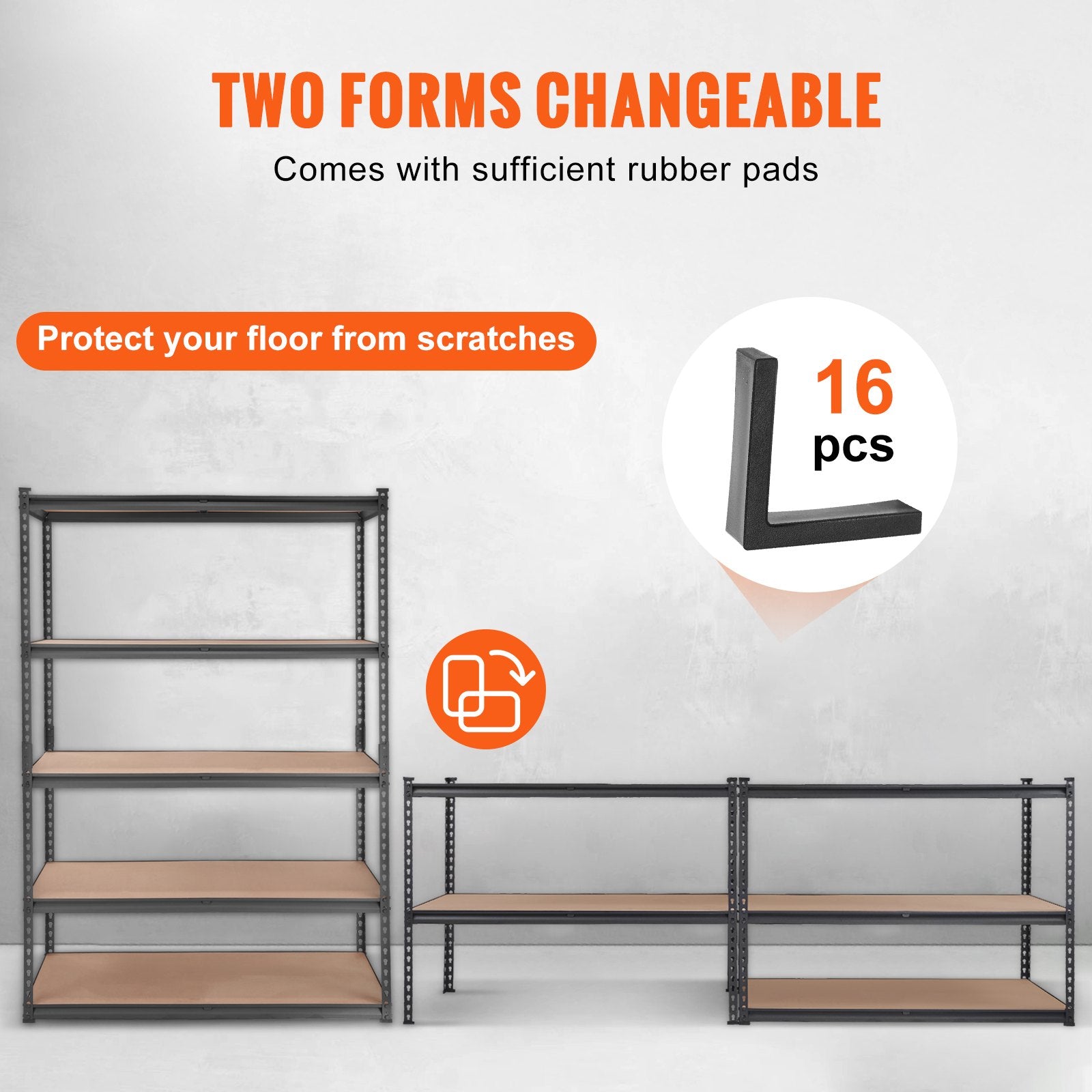 VEVOR Storage Shelving Unit, 5-Tier Adjustable, 907 kg Capacity, Heavy Duty Garage Shelves Metal Organizer Utility Rack, Black, 122L x 61W x 183H cm for Kitchen Pantry Basement Bathroom Laundry Closet