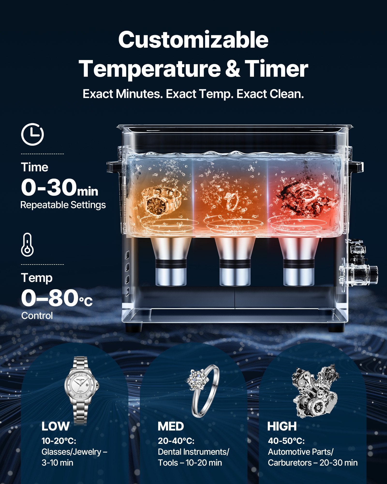 VEVOR 10L Ultrasonic Cleaner, Professional Ultrasonic Cleaner Machine with Cleaning Basket & Digital Display, 180W Stainless Steel 40kHz Cleaning Machine for Watches, Razors, Jewelry, Coins, and More