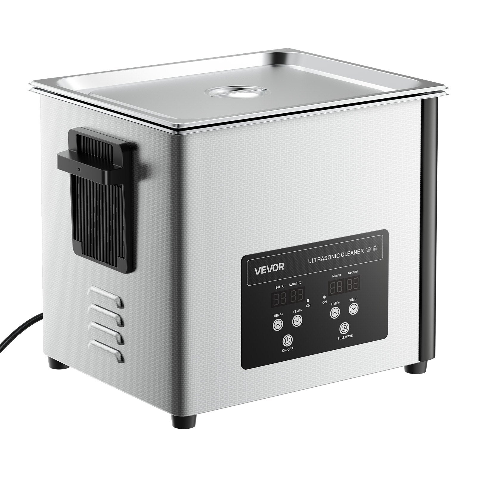 VEVOR 10L Ultrasonic Cleaner, Professional Ultrasonic Cleaner Machine with Cleaning Basket & Digital Display, 180W Stainless Steel 40kHz Cleaning Machine for Watches, Razors, Jewelry, Coins, and More
