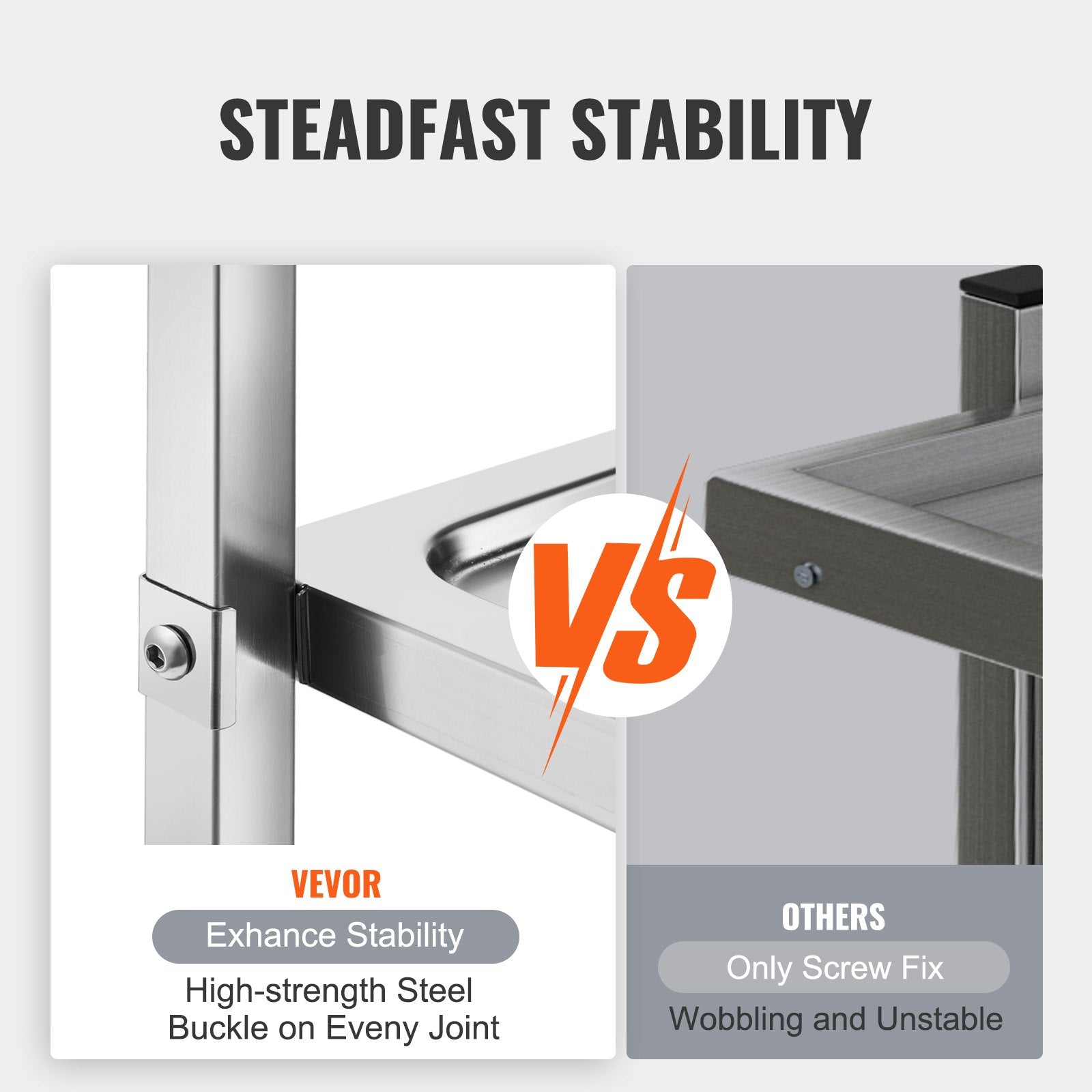 VEVOR Stainless Steel Cart, 3 Layers Lab Utility Cart 181 kg Weight Capacity, Medical Cart with Lockable Universal Wheels, for Lab, Clinic, Kitchen, Salon