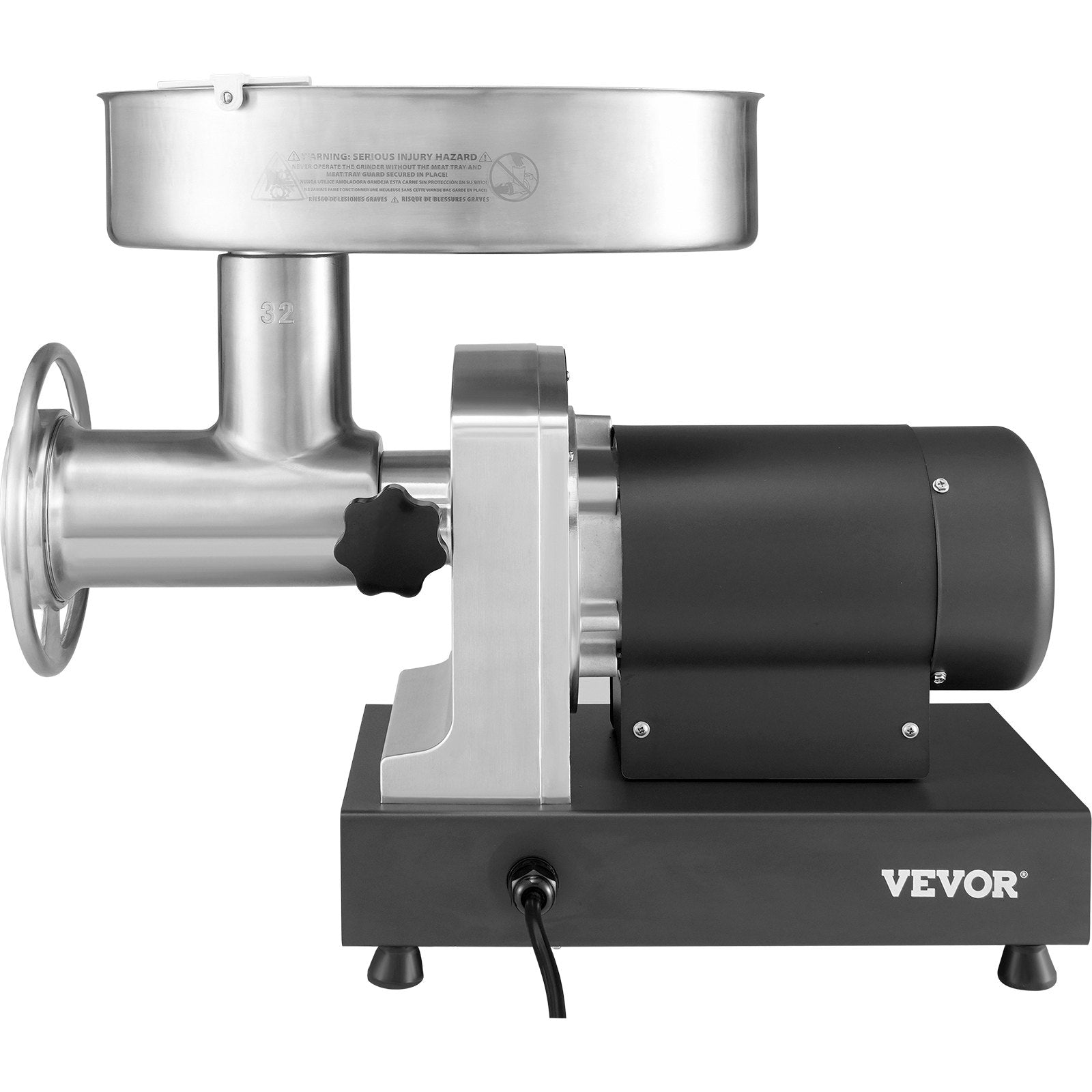 VEVOR Electric Meat Grinder, 9.5 Kg/Min Capacity, Countertop Industrial Meat Mincer w/ Blade, Grinding Plate, Sausage Maker & Kubbe Kit, Carbon Steel Commercial Meat Grinder for Kitchen Restaurant