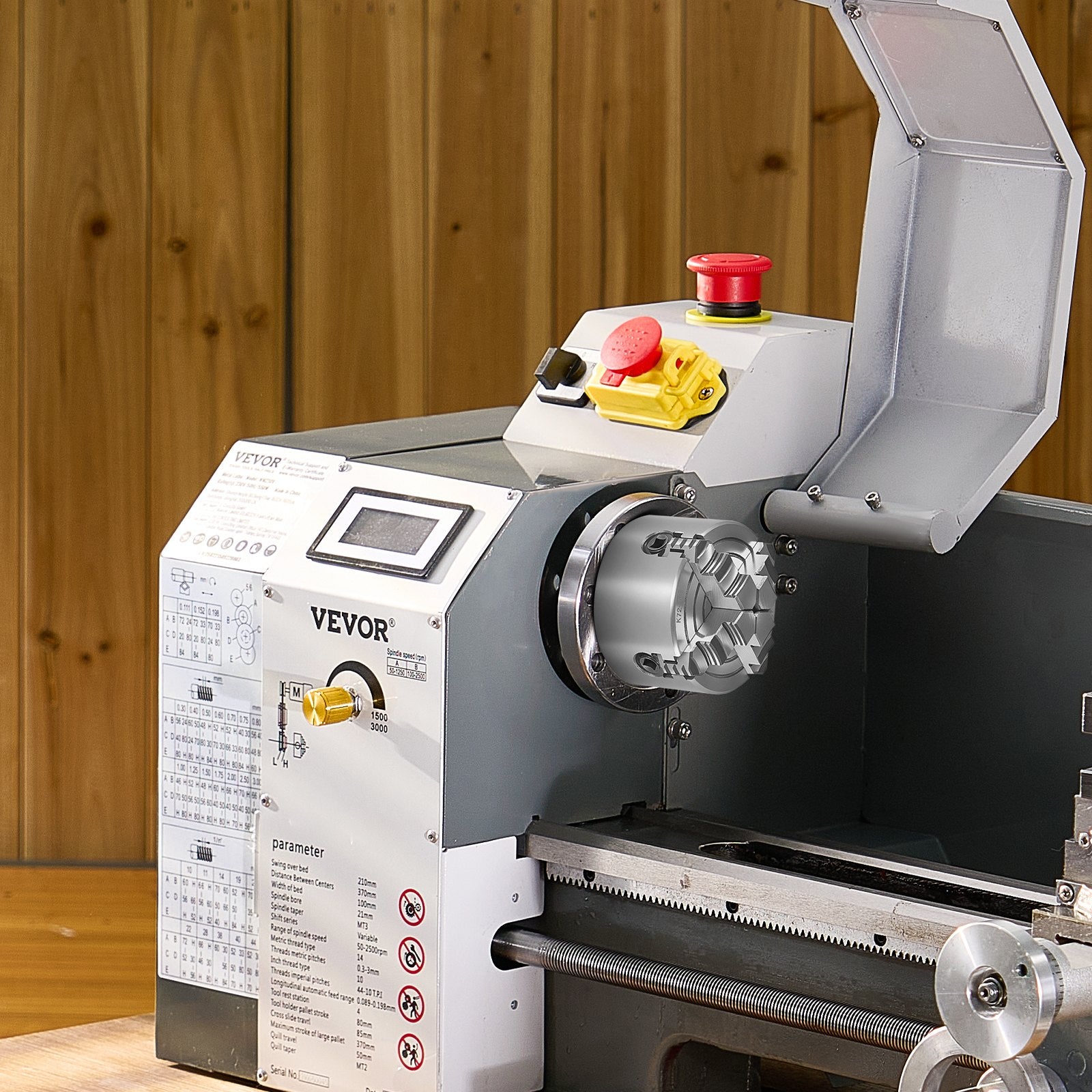 VEVOR 4-Jaw Lathe Chuck, 3 Inch 80 mm , 4-Jaw Chuck, 0.1-3.15 in 5-80 mm Clamping Range with T-key Fixing Screws Reversible Jaws, HT300 Material, Internal External for Wood Metal Lathe