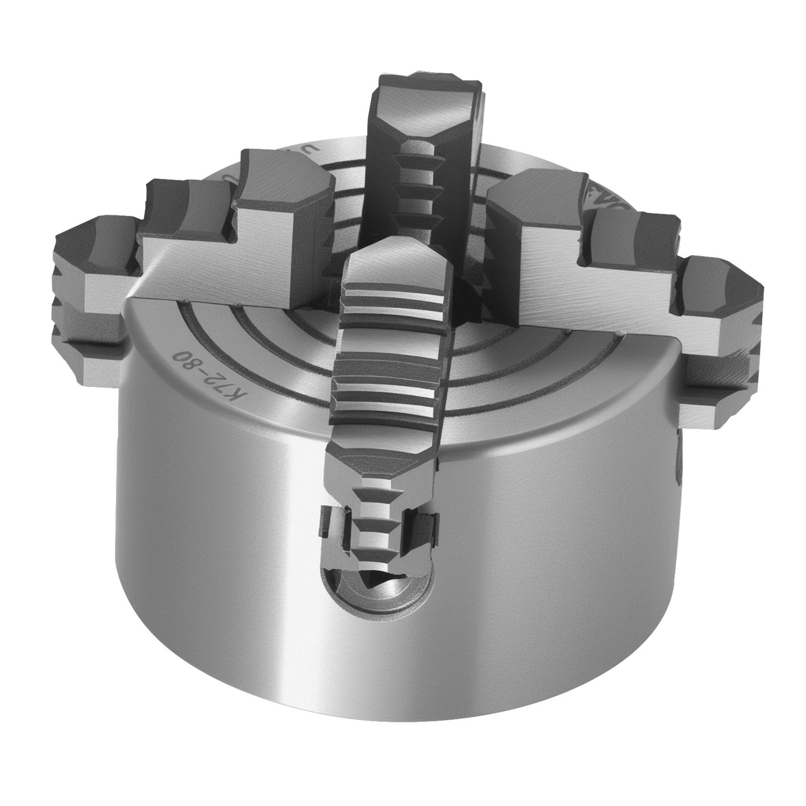 VEVOR 4-Jaw Lathe Chuck, 3 Inch 80 mm , 4-Jaw Chuck, 0.1-3.15 in 5-80 mm Clamping Range with T-key Fixing Screws Reversible Jaws, HT300 Material, Internal External for Wood Metal Lathe