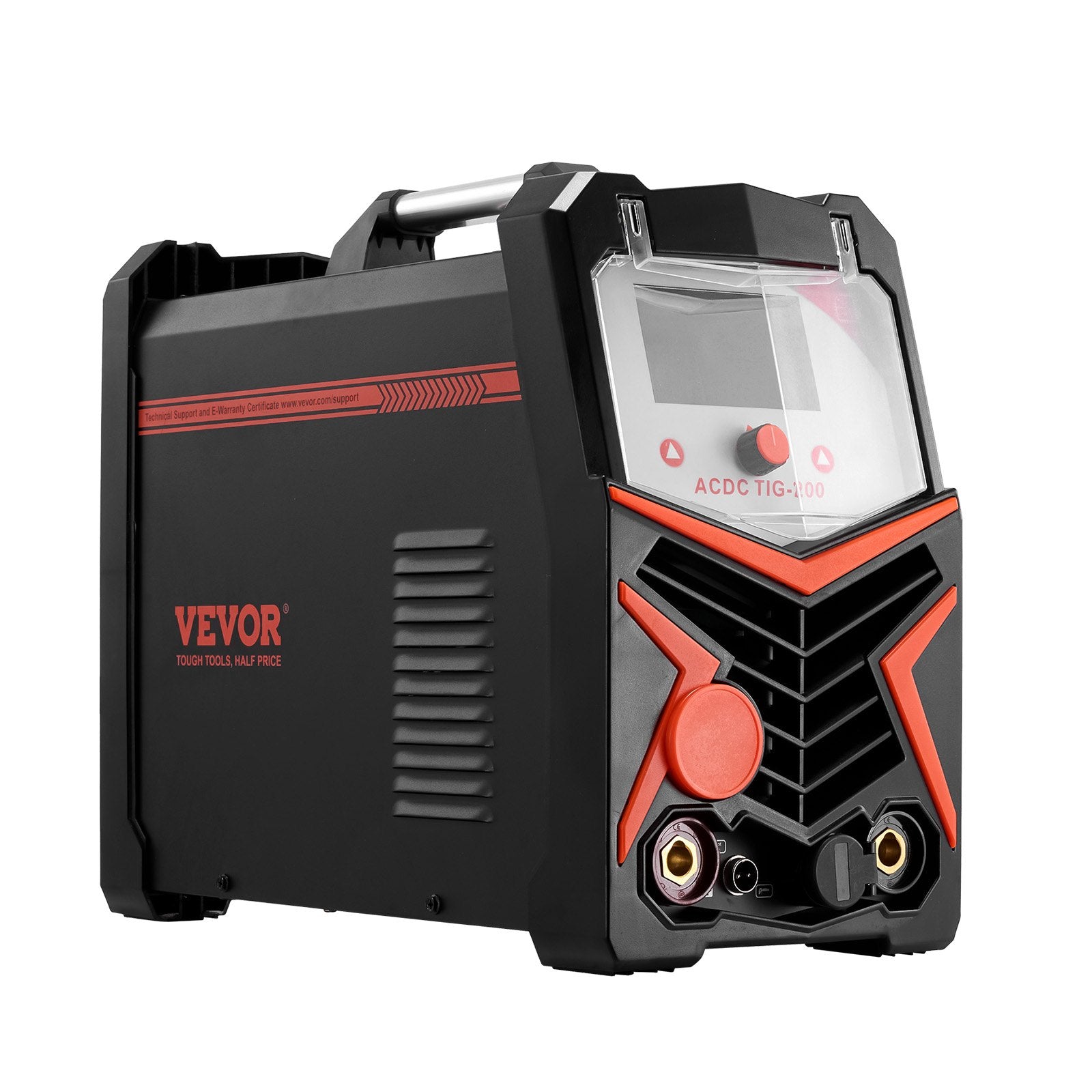 VEVOR TIG Welder, 200A 6-In-1 Aluminum Welding Machine LED Display - AC TIG/DC TIG/AC Pulse TIG/DC Pulse TIG/Spot TIG/MMA Stick , Electric Welder with Synergic Control IGBT