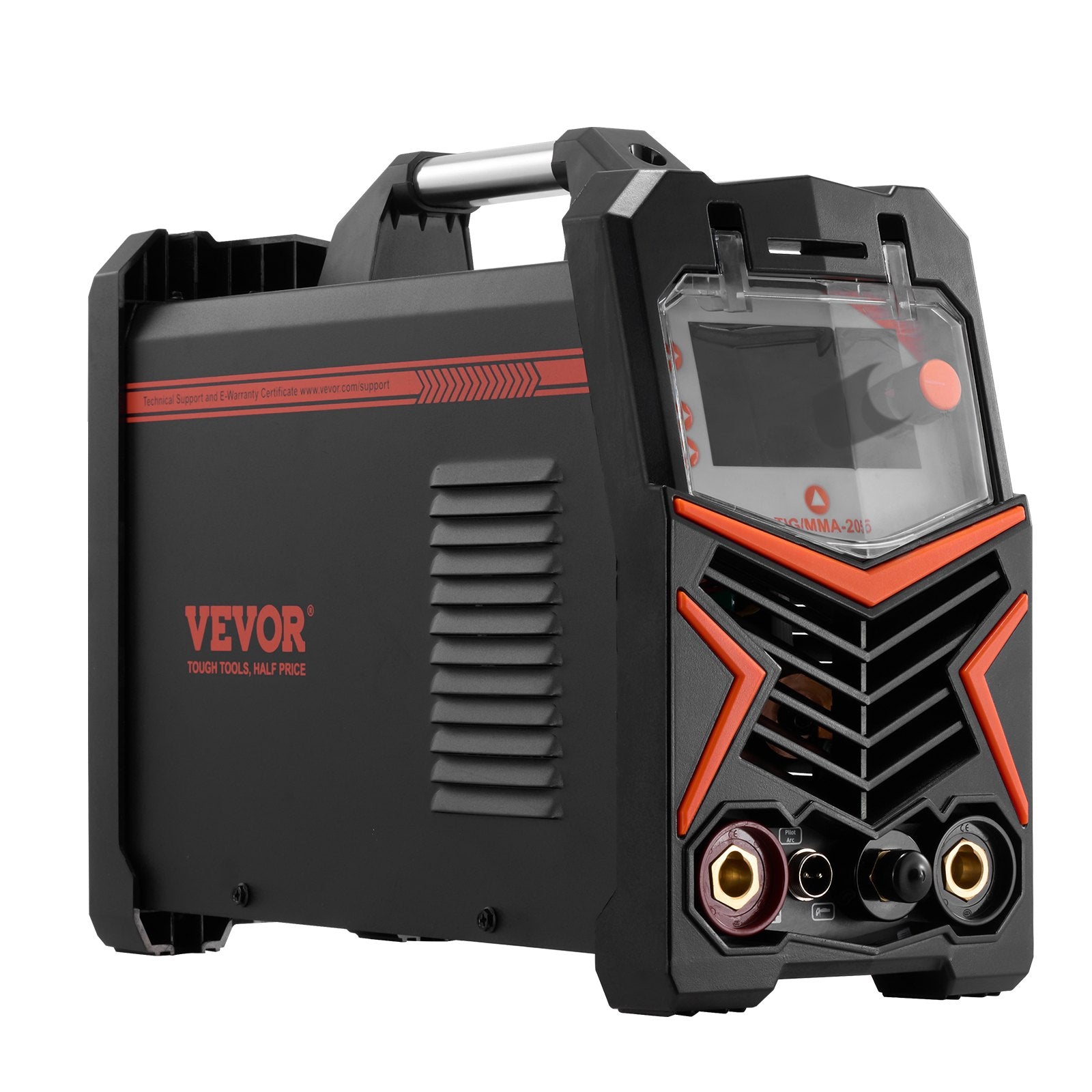 VEVOR TIG Welder, 205A 3-In-1 Welding Machine Large LED Display - DC TIG/DC Pulse TIG/MMA Stick , Electric Welder with IGBT Inverter High-Frequency Start