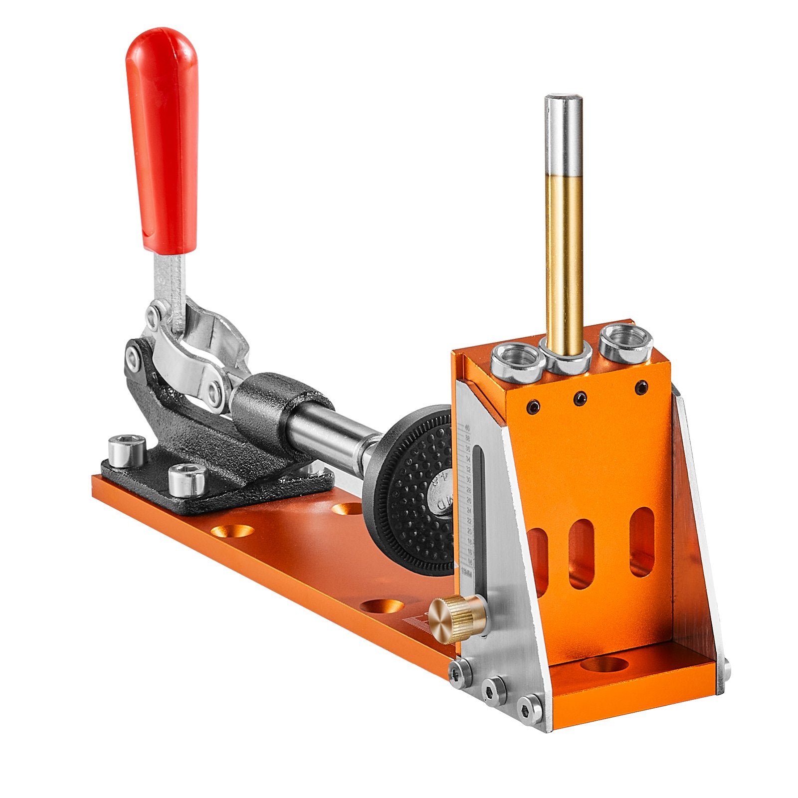 VEVOR 30 Pcs Pocket Hole Jig Kit, Adjustable & Easy to Use Pocket Hole Jig System with Step Drills, Wrenches, Drill Stop Rings, and Square Drive Bits, Dual Scale Marks for DIY Carpentry Projects
