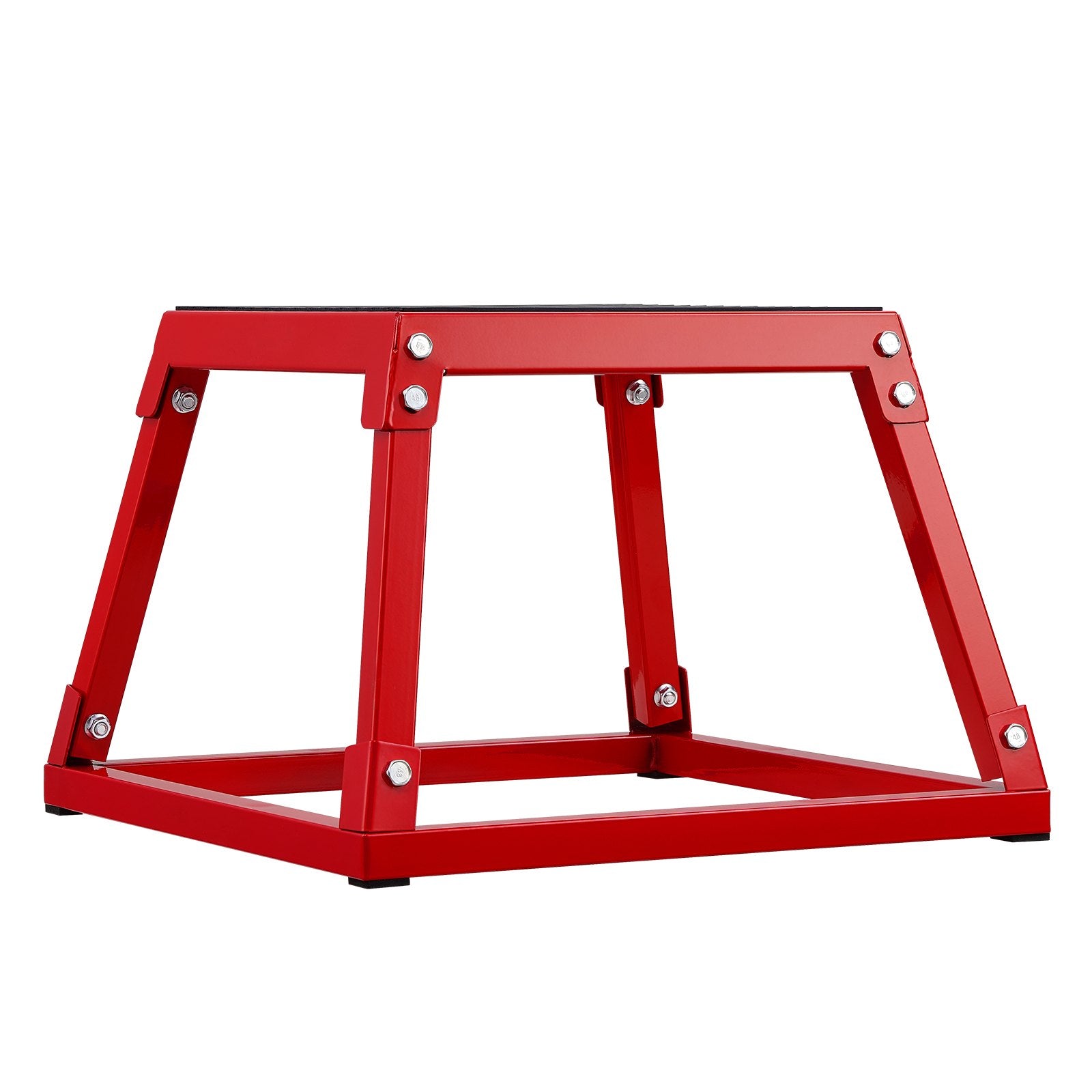 VEVOR Plyometric Jump Box, 12 Inch Plyo Box, Steel Plyometric Platform and Jumping Agility Box, Anti-Slip Fitness Exercise Step Up Box for Home Gym Training, Conditioning Strength Training, Red
