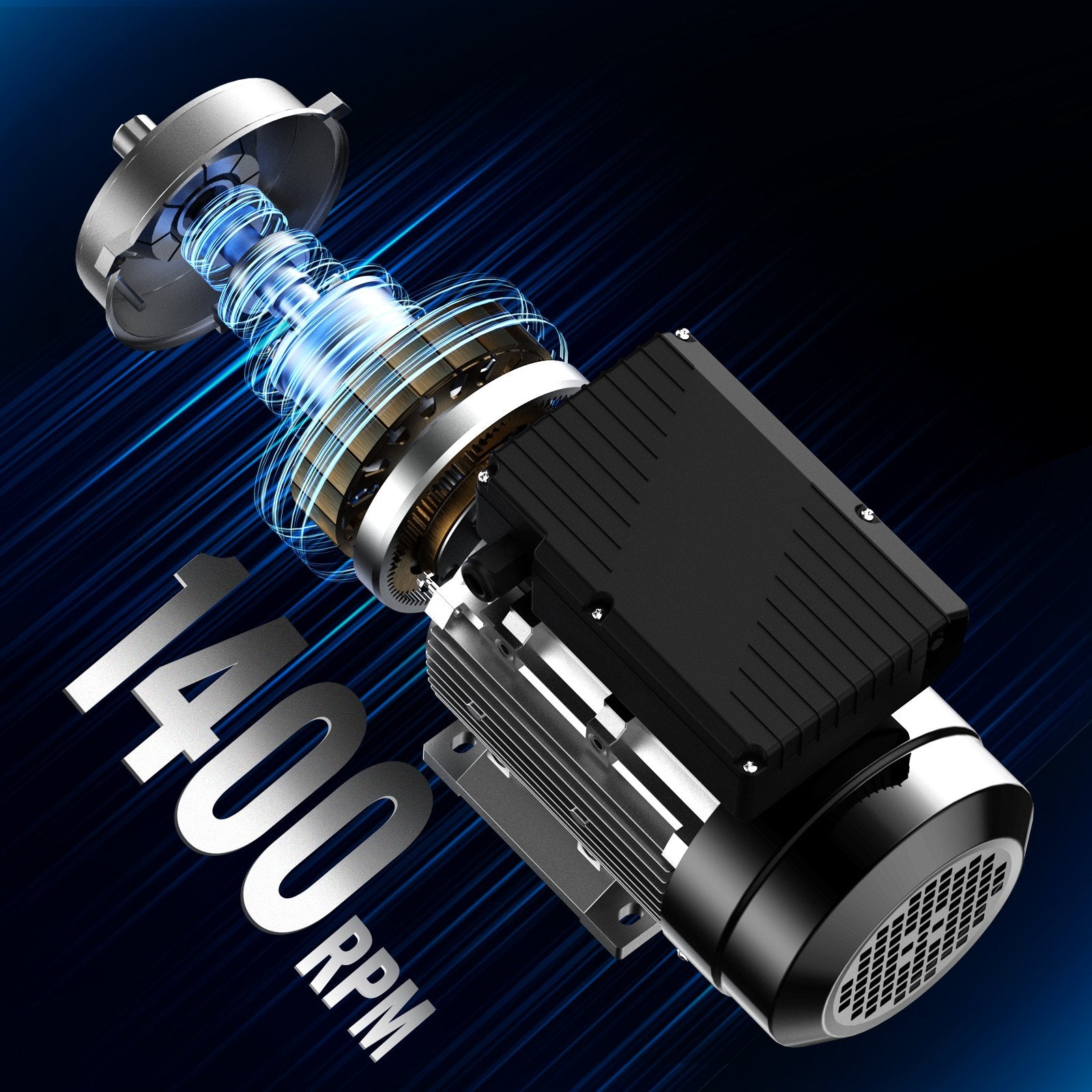 VEVOR 0.75KW Electric Motor 1400 rpm, AC 220 240V 5.45A, 80, B34 Frame, Air Compressor Motor Single Phase, 19mm Keyed Shaft, CW/CCW Rotation for Agricultural Machinery and General Equipment