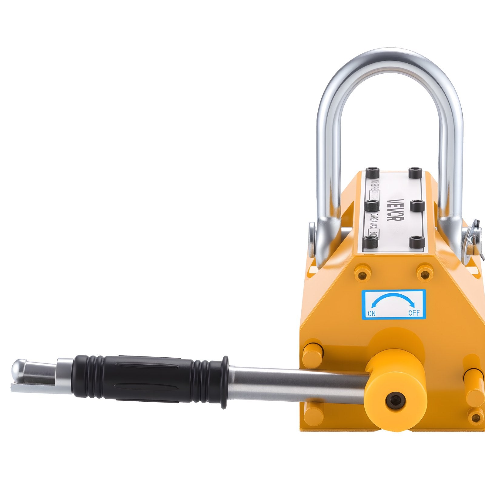 VEVOR Permanent Magnetic Lifter, 600 kg Pulling Capacity, Heavy Duty N42 Neodymium Lifting Magnet with Release Handle and Steel Hook, Used in Shop Crane and Hoist, for Lifting Plate Steel, Board