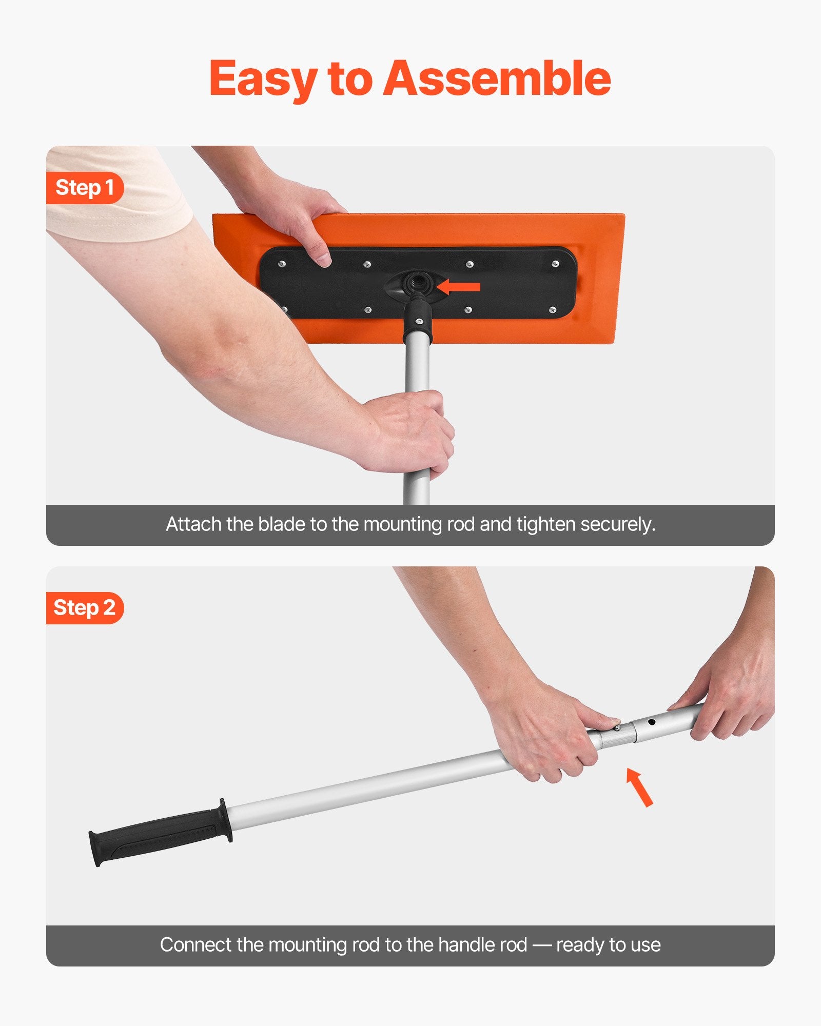 VEVOR Snow Roof Rake, 1.2m Long Reach Car Roof Snow Scraper, 45cm Foam Blade for No Scratches, Non-Slip Handle, Lightweight Snows Removal Tool for Vehicle Garage Rooftop Leaves Debris Clearing
