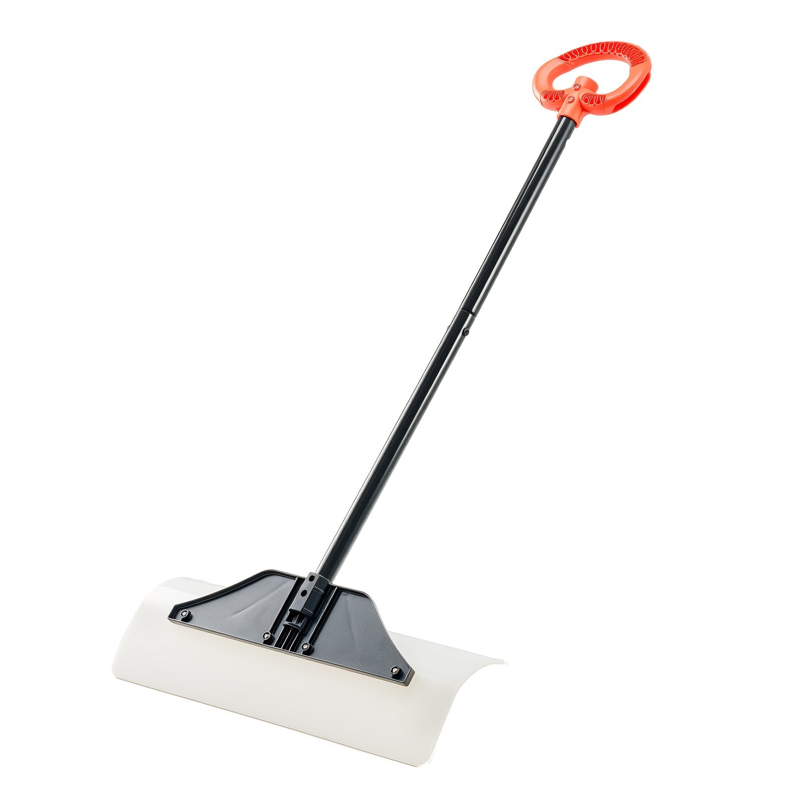 VEVOR Snow Pusher Shovel, 61 cm Wide Outdoor Snowplow Shovel with Ergonomic Grip, HDPE Plastic Blade, Winter Shovels with Segmented Handle, Portable Snow Removal Tool for Driveway Garden Camping