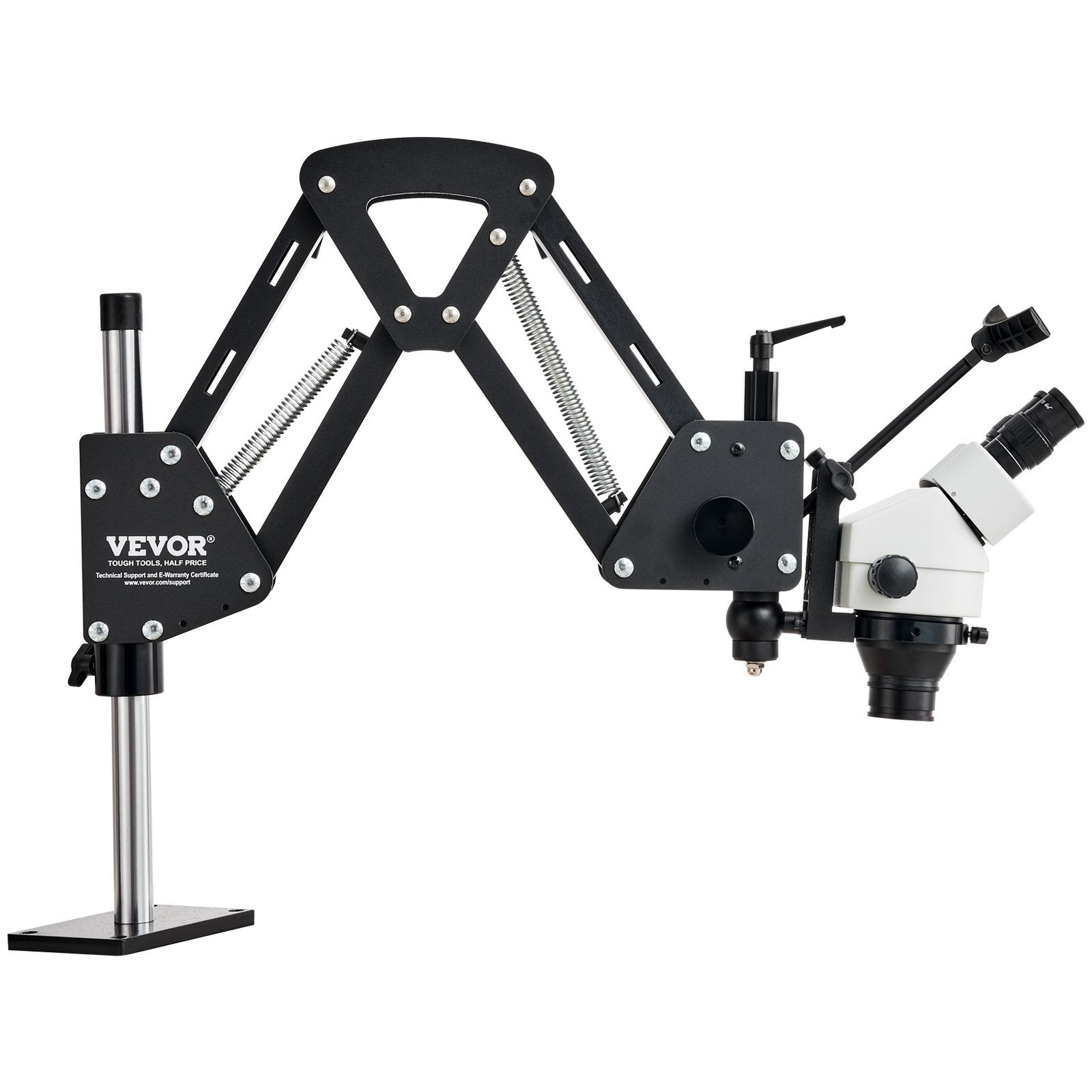 VEVOR Multi-Directional Microscope with Spring Bracket, 7X-45X Magnification Jewelry Microscope, Micro Jewelry Inlaid Stand with Integrated USB Ring LED Light and 360° Ball Vise, for Jewelry Inlay