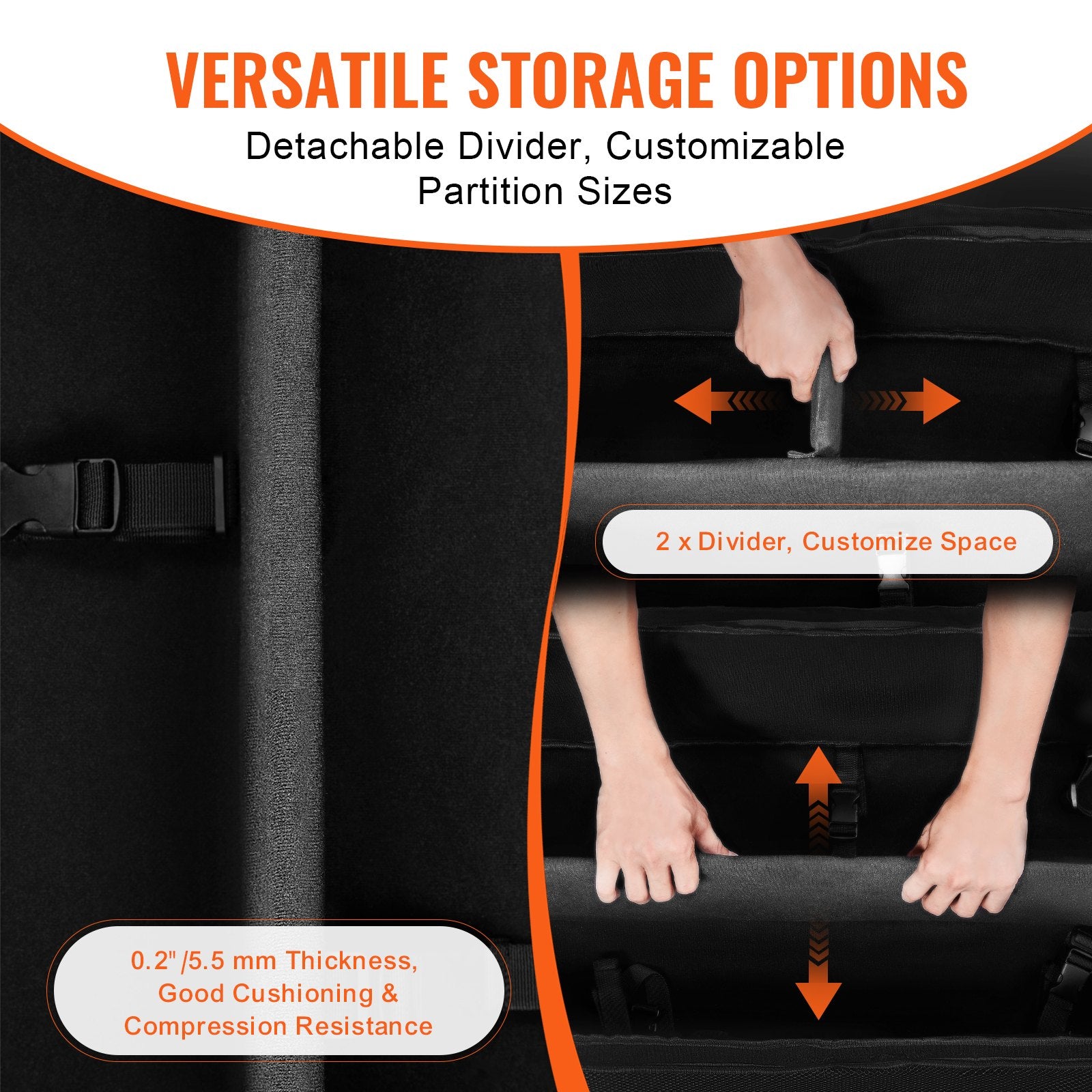 VEVOR Telescope Case, 770 mm, Telescope Storage Bag with Fixed Buckles, Multi-Pocket and Detachable Divider, Shock-Absorbent Telescope Carrying Case for Optical Tube & Tripod, Counterweight Pocket