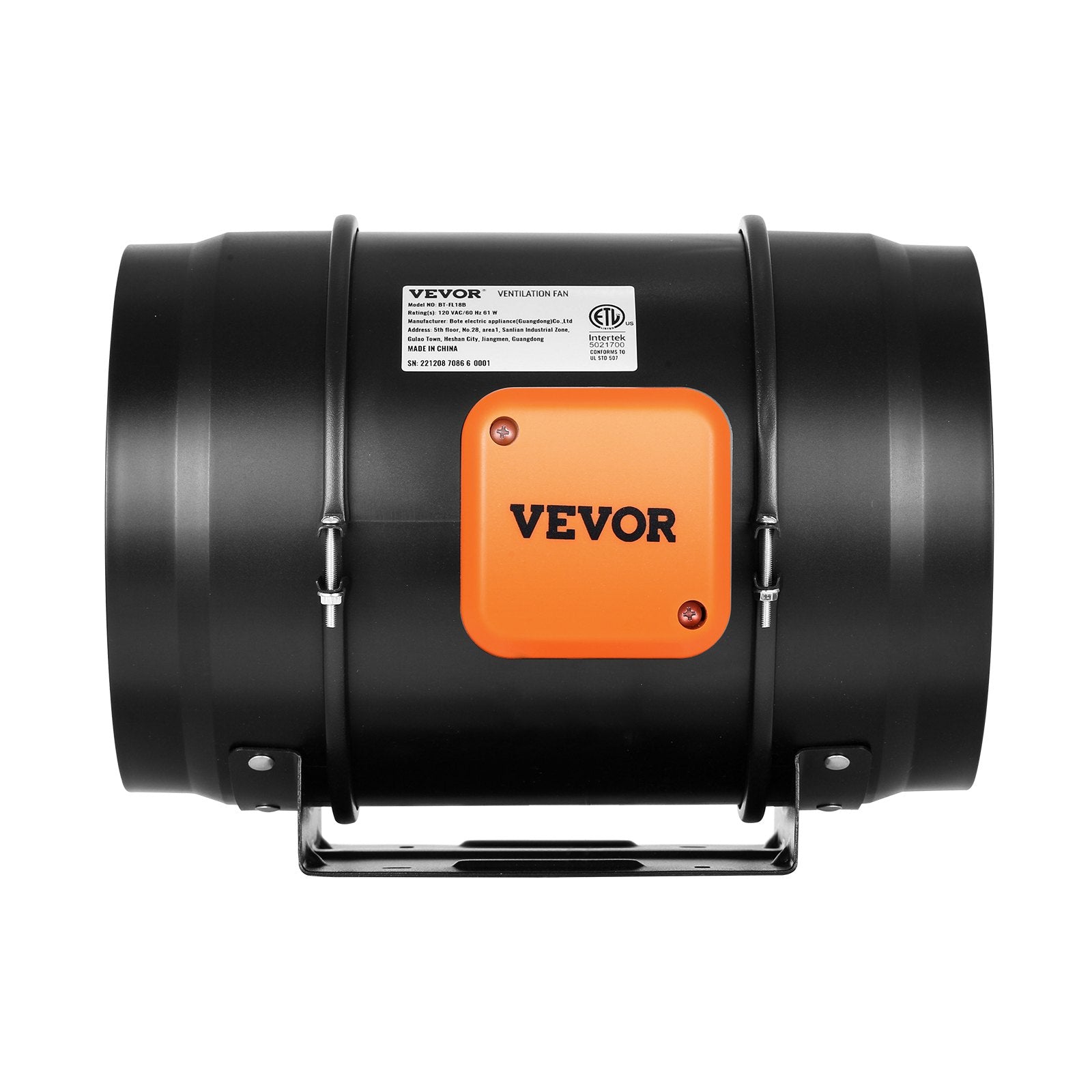 VEVOR Inline Duct Fan, 203.2mm 506.2 CFM with Temperature Humidity Controller, Quiet EC-motor Ventilation Exhaust Fan for Cooling Booster, Grow Tents, Hydroponics