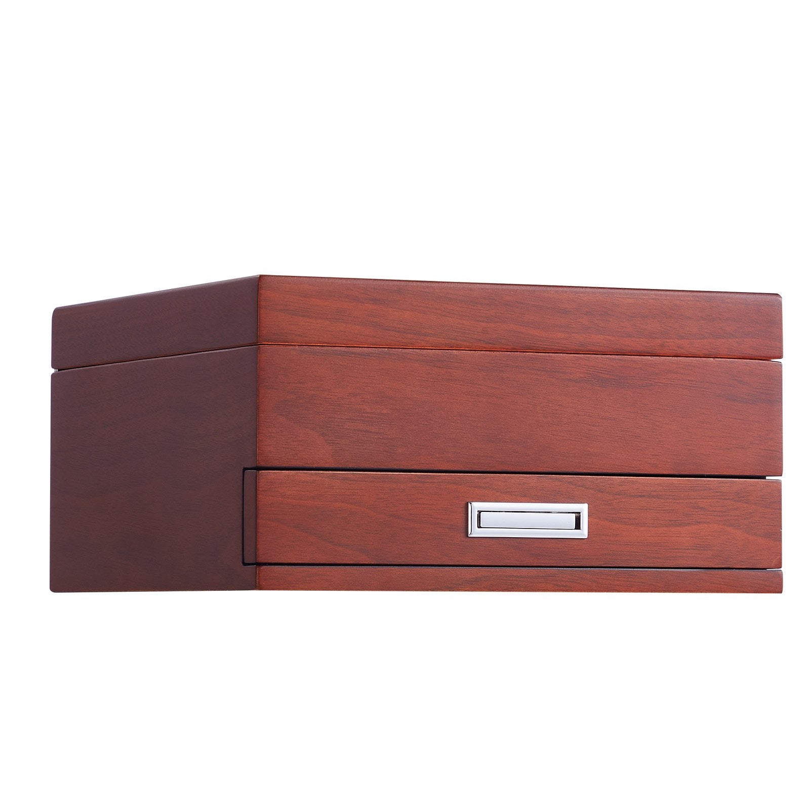 VEVOR Cigar Humidor, Glass Top Cigar Humidor Box, Handmade Spanish Cedar Wood Cigar Desktop Box, Cigar Storage Case with Humidifier, Hygrometer, Divider and Accessory Drawer, 20-35 Cigars