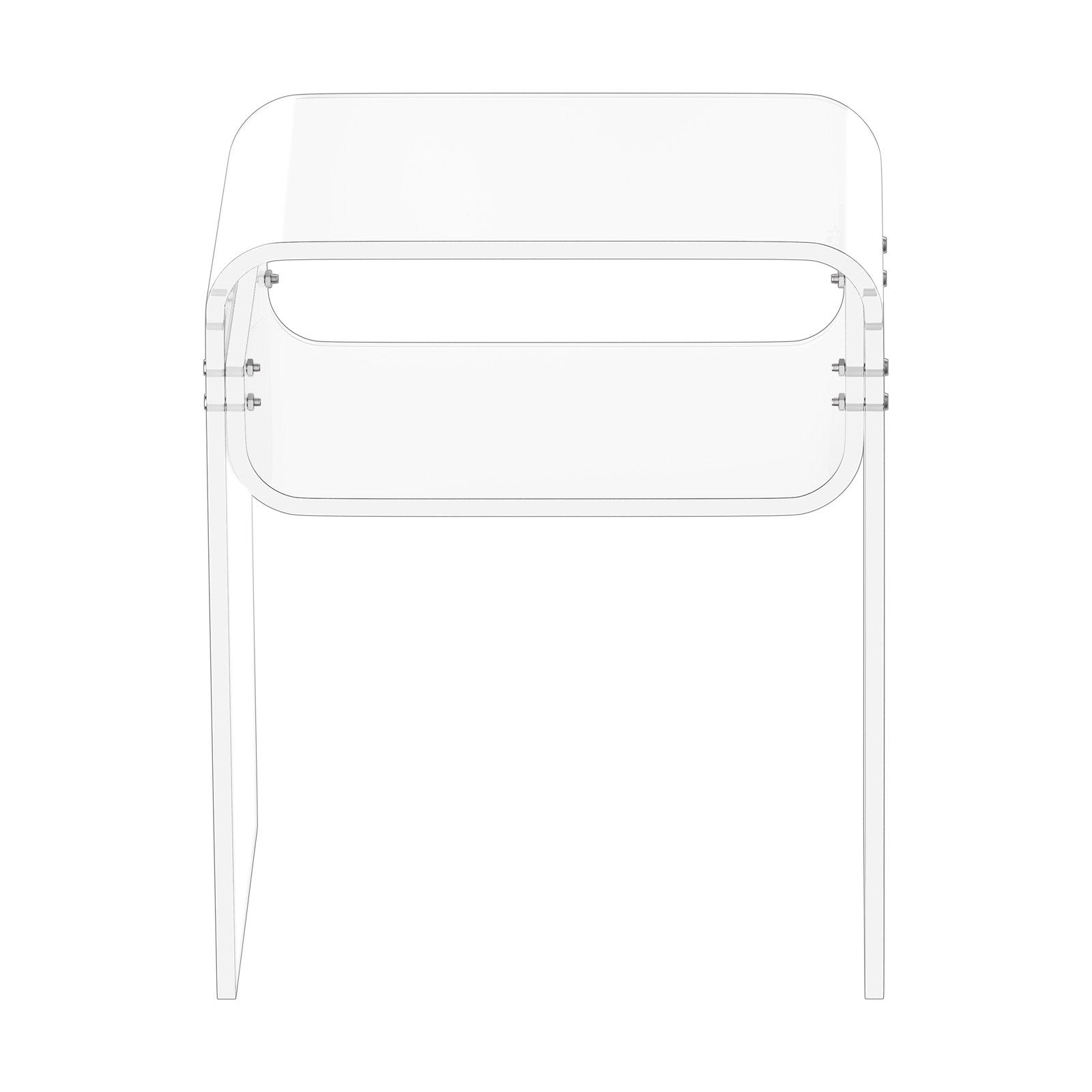 VEVOR Acrylic Side Table, 2 Tiers Clear Bedside Table with Storage Shelf, Modern Rectangle Acrylic End Desk, Transparent Thick Nightstand for Bedroom, Living Room, Study, 30 x 40 x 50 cm Clear