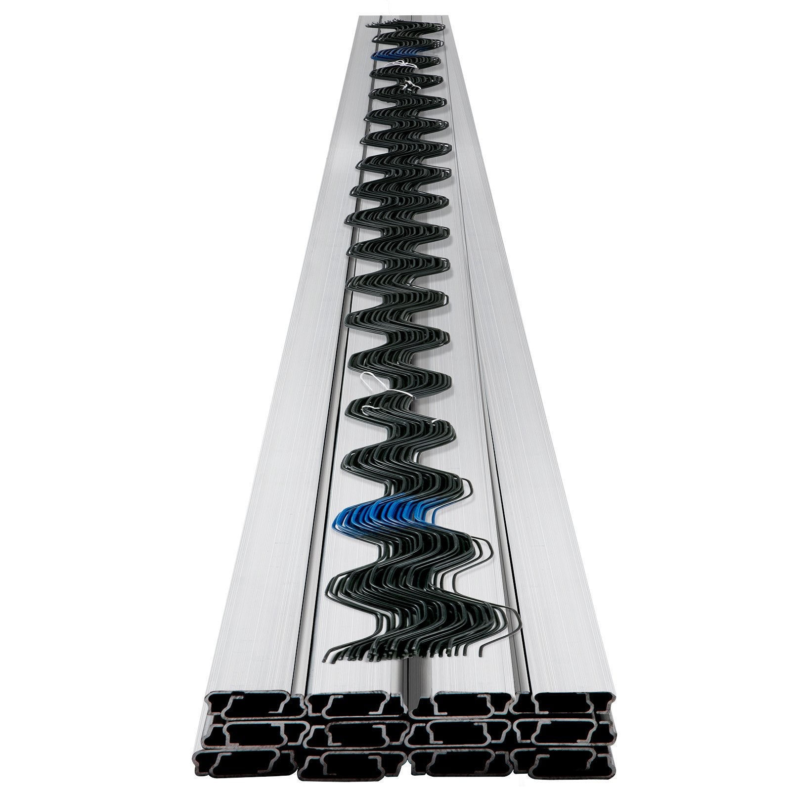 VEVOR Spring Wire and Lock Channel,2 m Spring Lock & U-Channel Bundle for Greenhouse, 20 Packs PE Coated Spring Wire & Aluminum Alloy Channel, Plastic Poly Film or Shade Cloth Attachment with Screw