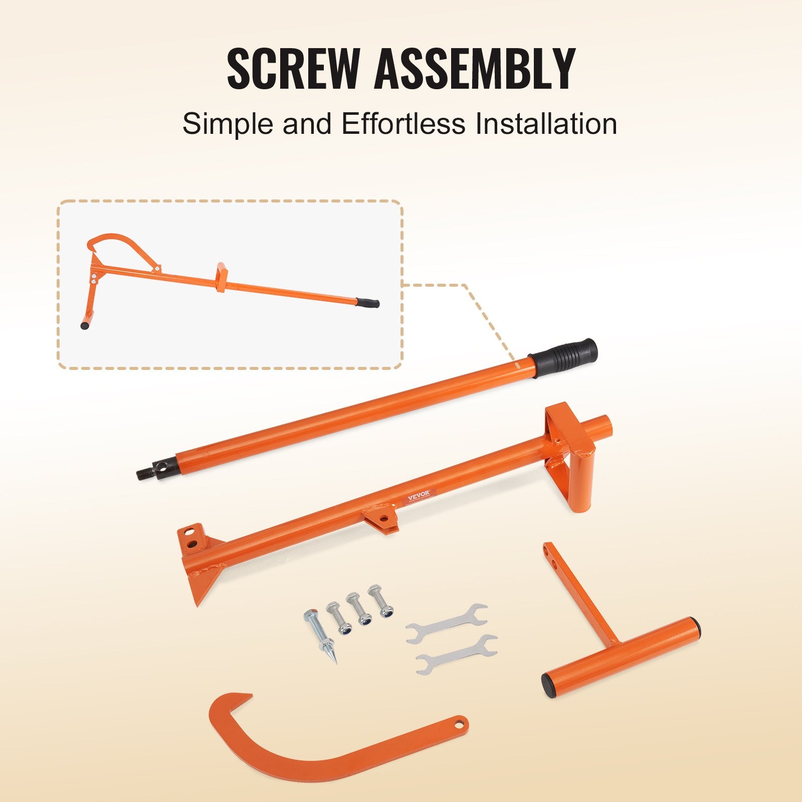 VEVOR Timberjack, 46.5 in, 4 in 1 Heavy Duty Steel Log Lifter, Multifunctional Log Roller Adjustable Cant Hook, Logging Tools Log Jack, Forestry Multitool for Rolling Cutting Lifting Logs