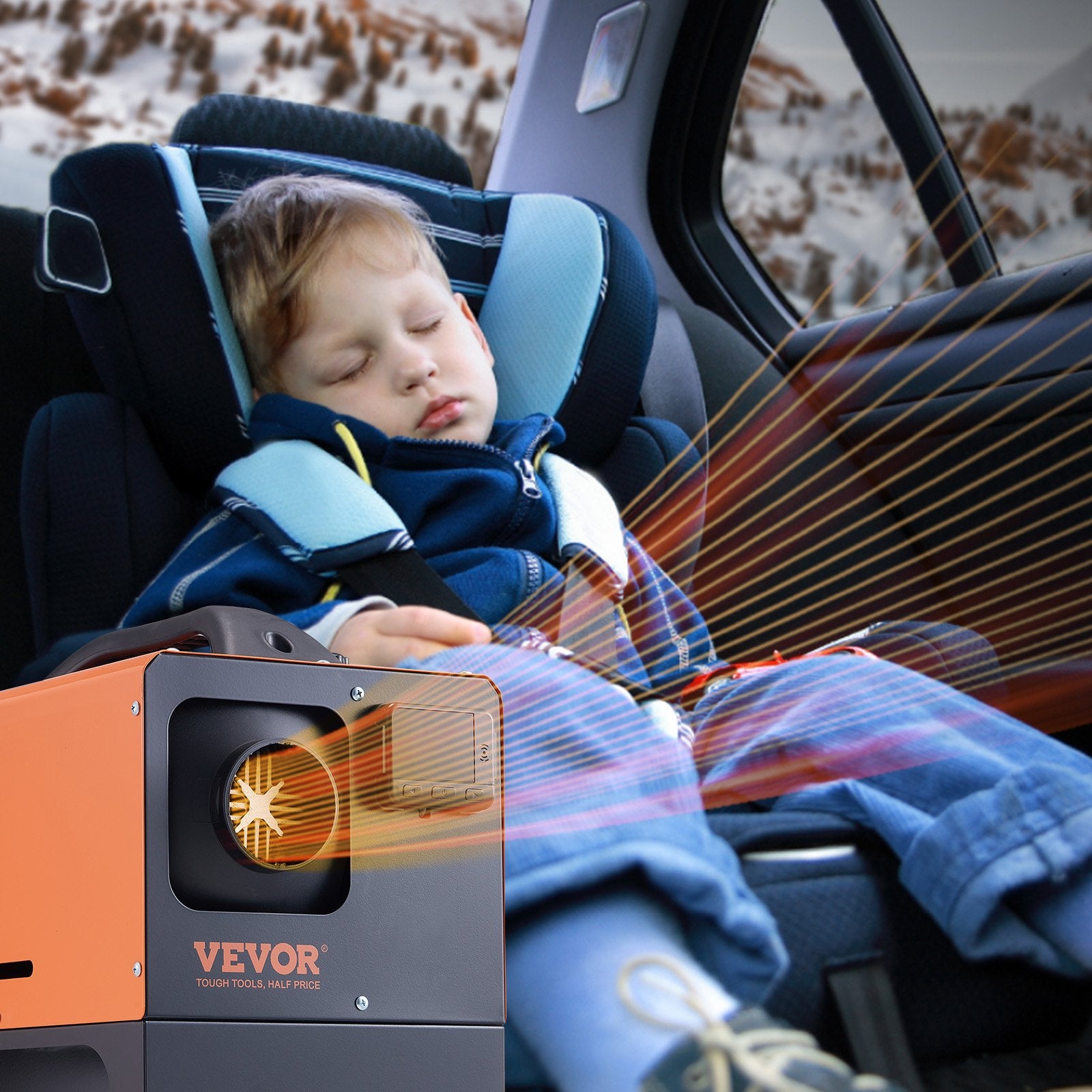 VEVOR Diesel Air Heater, 12V 5KW All-on-one Diesel Heater with Remote Control and LCD Display, 5L Fuel Tank Portable Diesel Parking Heater, Rapid Heating for RV Trailer Camper Van Boat