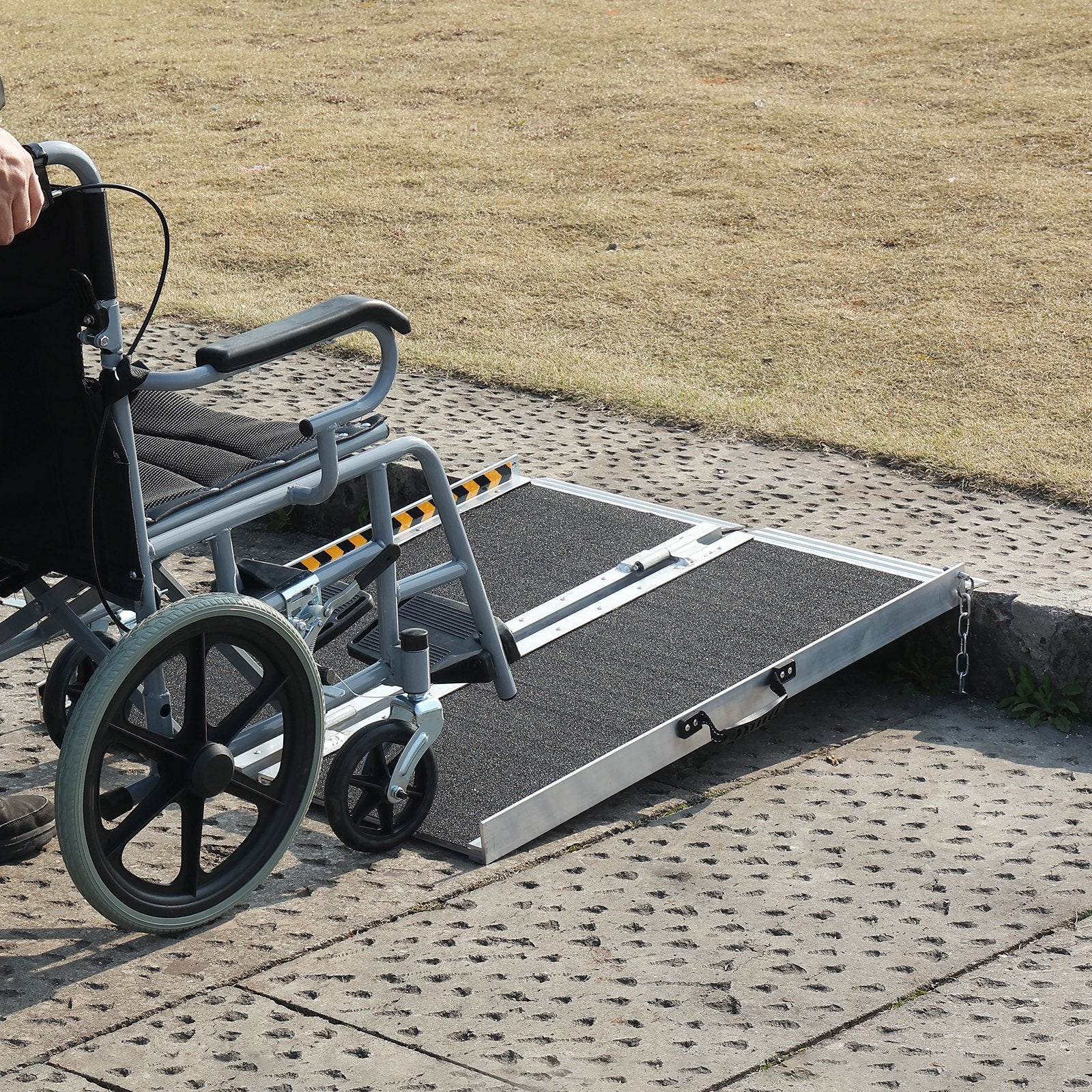 VEVOR Portable Wheelchair Ramp 2FT, Non-Slip Aluminum Folding Handicap Ramp, Door Threshold Ramps for Wheelchair for Home,Wheel Chair Ramp Steps, Cars, Scooter, Cart, Curbs, Stairs
