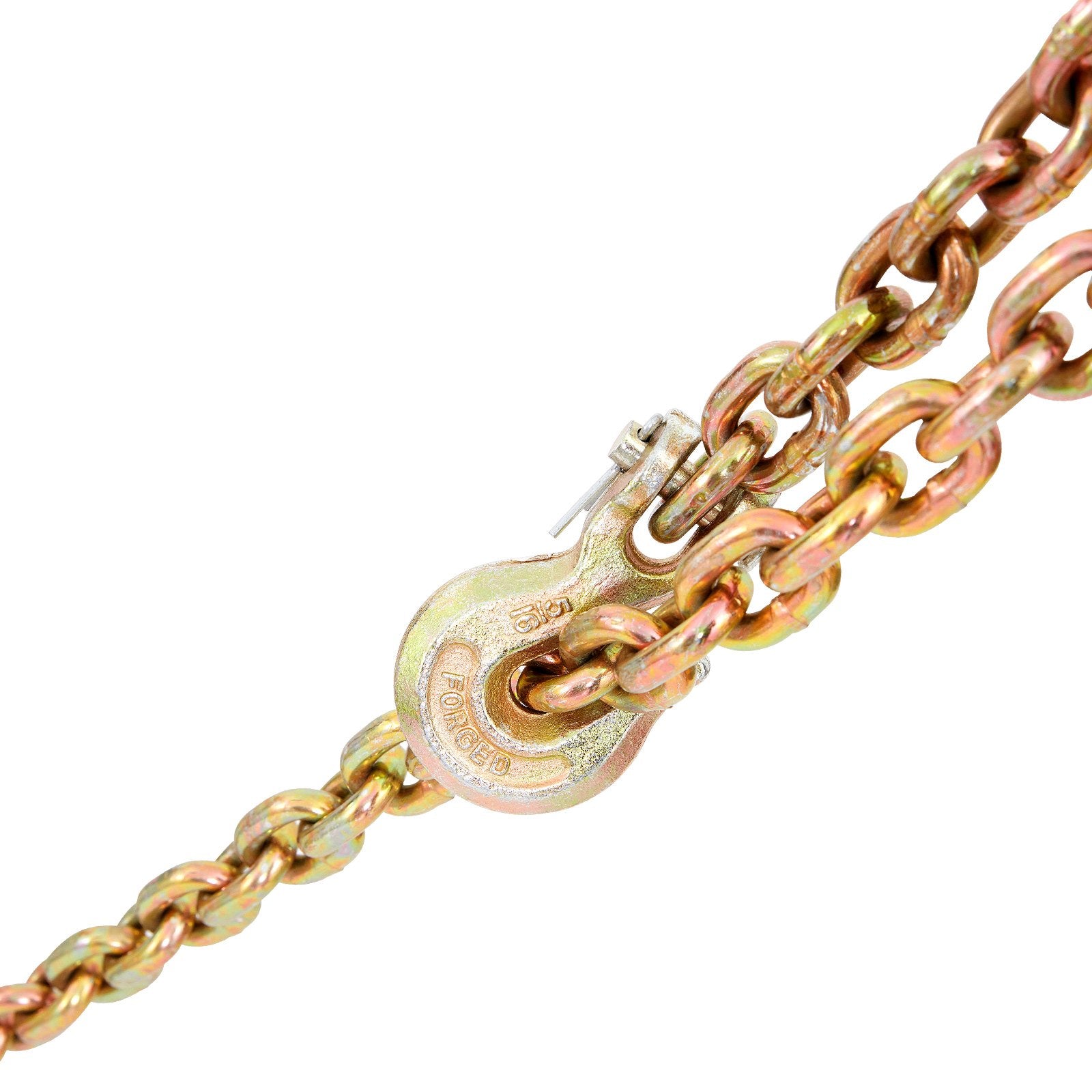 VEVOR Transport Binder Chain, 2222 kg Working Load Limit, 5/16''x20' G80 Tow Chain Tie Down with Grab Hooks, DOT Certified, Galvanized Coating Manganese Steel for Dock Factory Construction Site, 2Pack